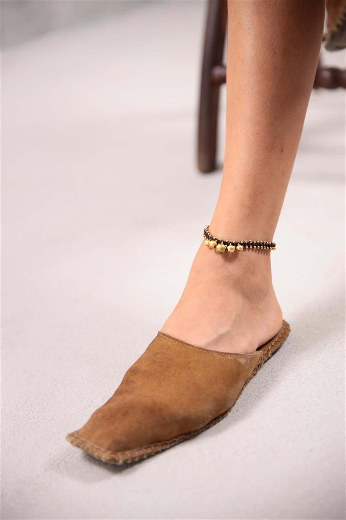  Bronzı Boncuk Detaylı Tasarım Halhal