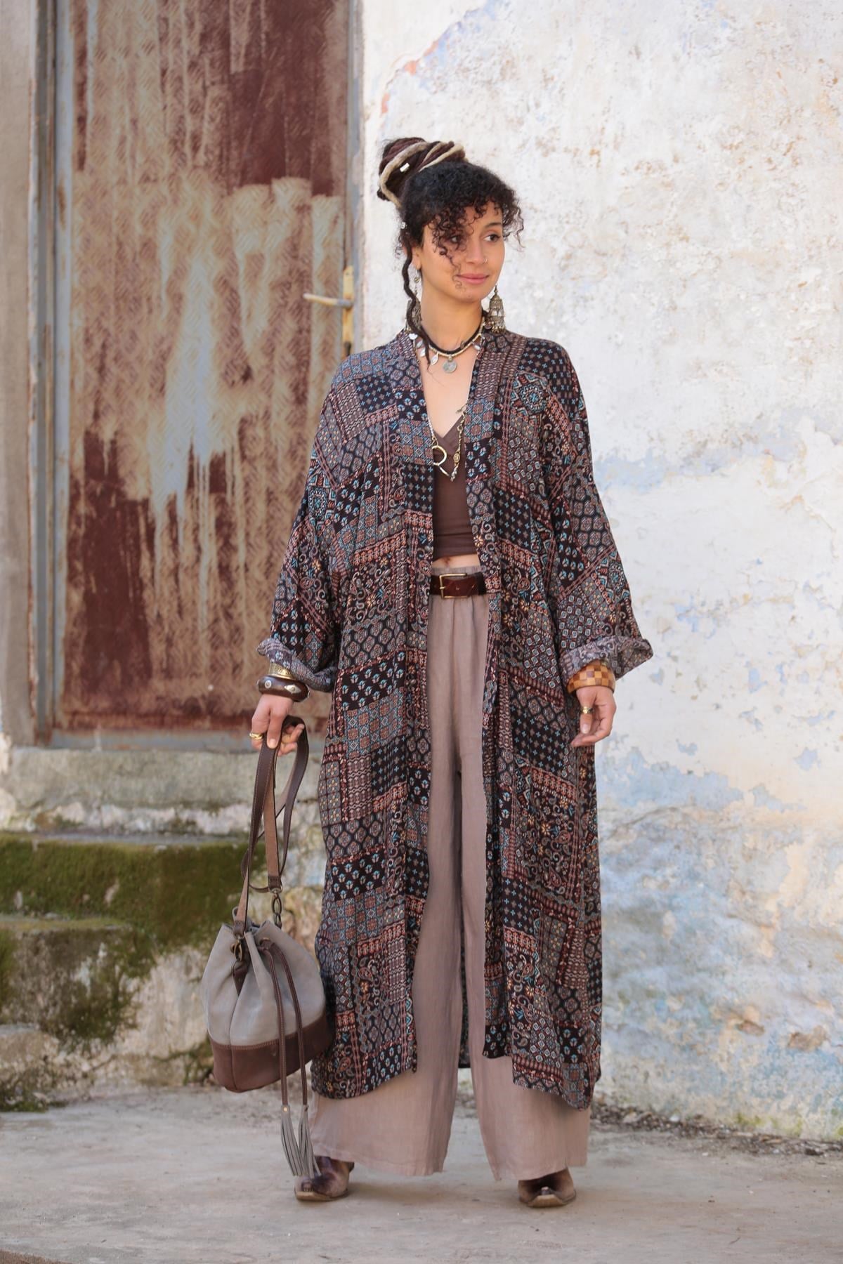 Otantik Desenli Kimono - Şaman Butik Otantik Desenli Kimono
