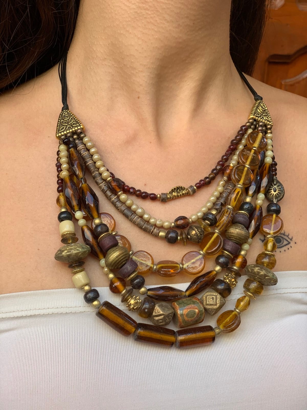  Çoklu Kahve Etnik Kolye