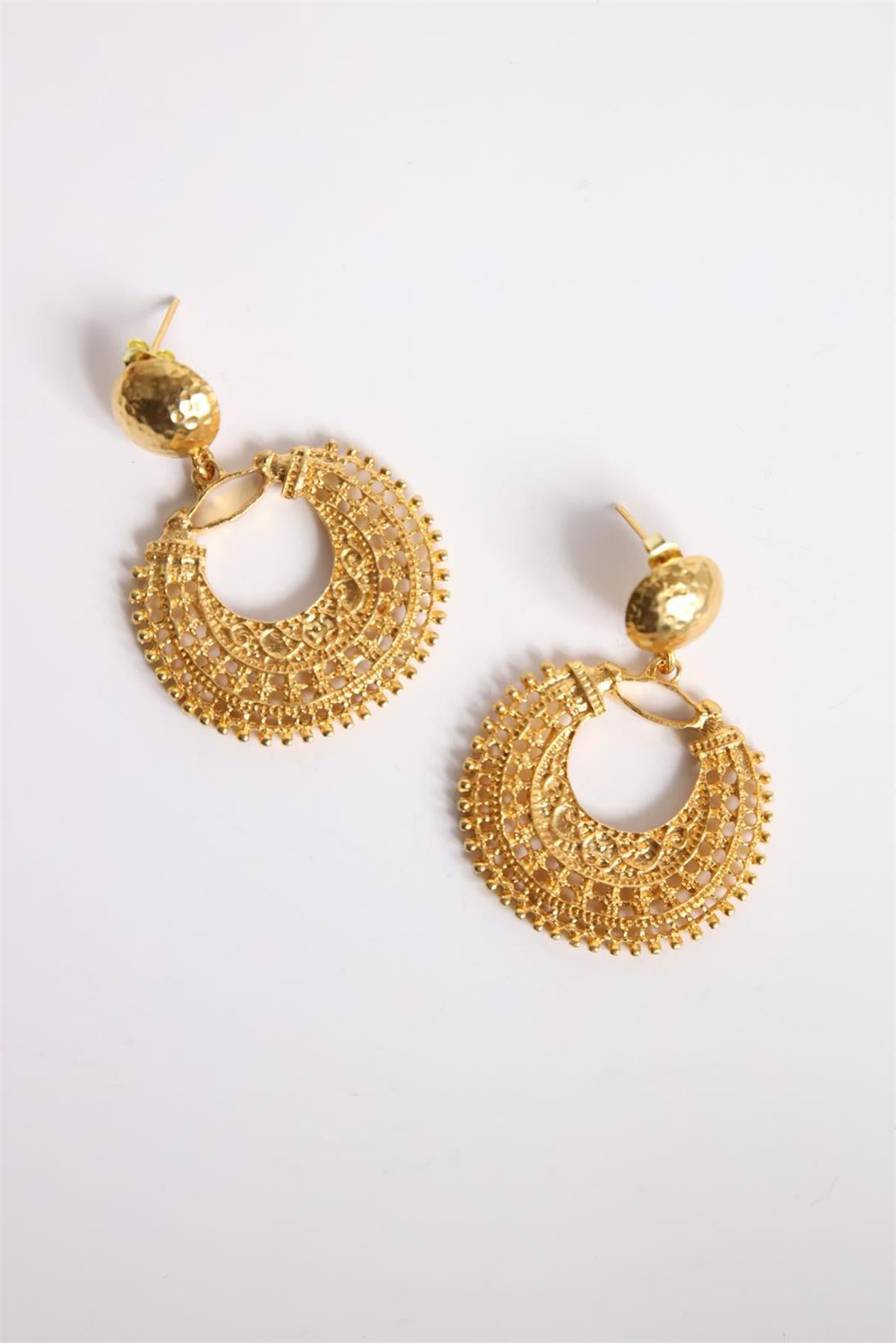 Gold Renk Sallantılı Tasarım Küpe - Şaman Butik Gold Renk Sallantılı Tasarım Küpe