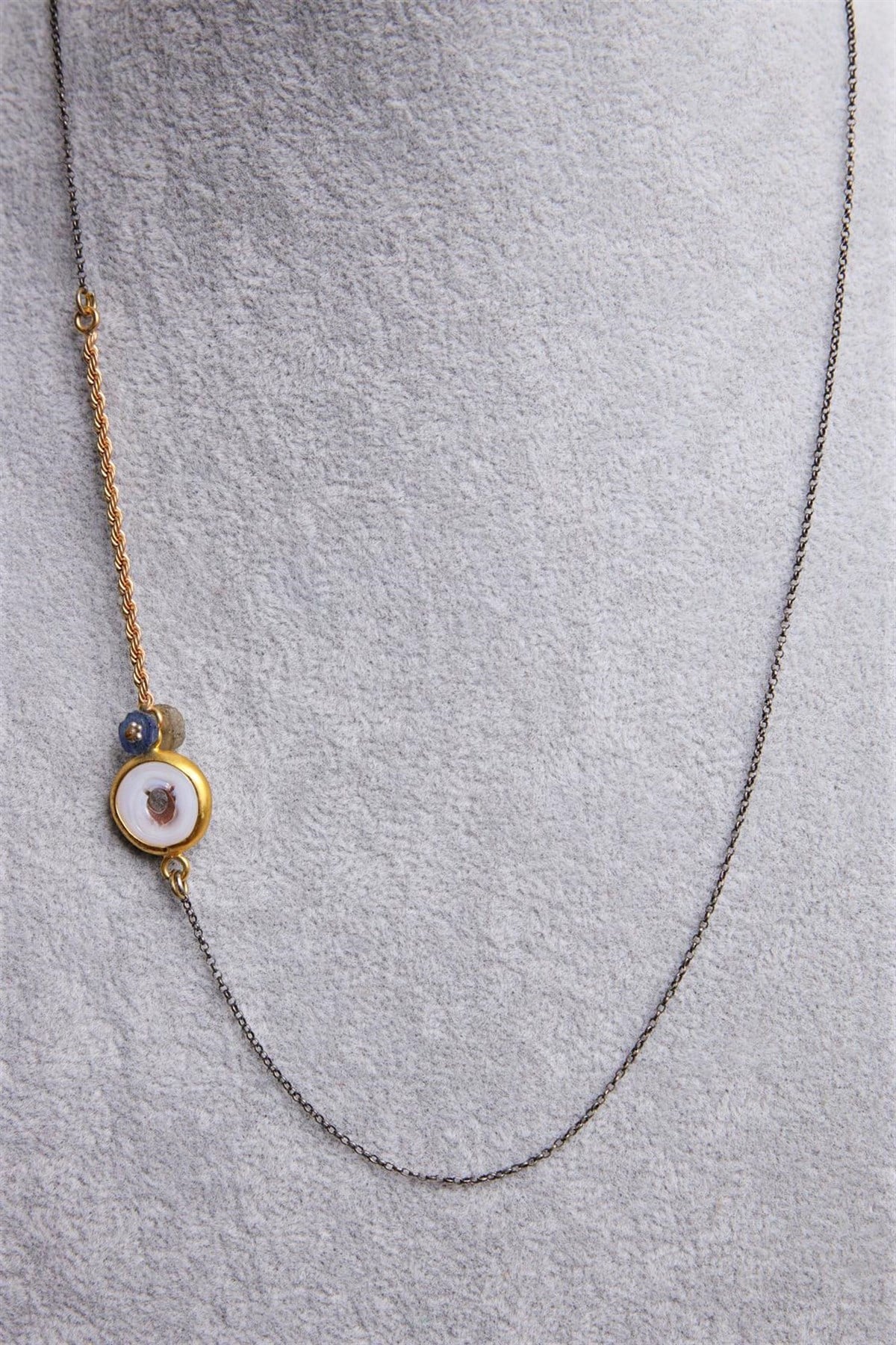  Seramik Detaylı Tasarım Bronz Kolye