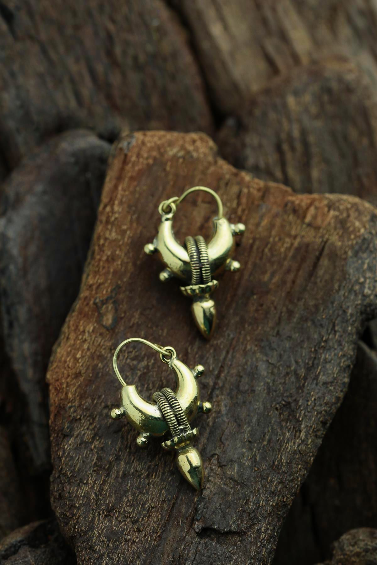 Bold Tasarım Bronz Küpe - Şaman Butik Bold Tasarım Bronz Küpe