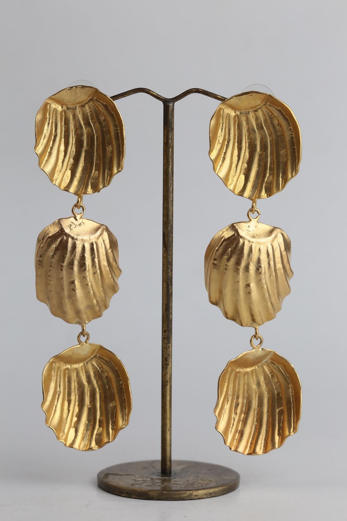 Bronz İstiridye Tasarım Küpe - Şaman Butik Bronz İstiridye Tasarım Küpe