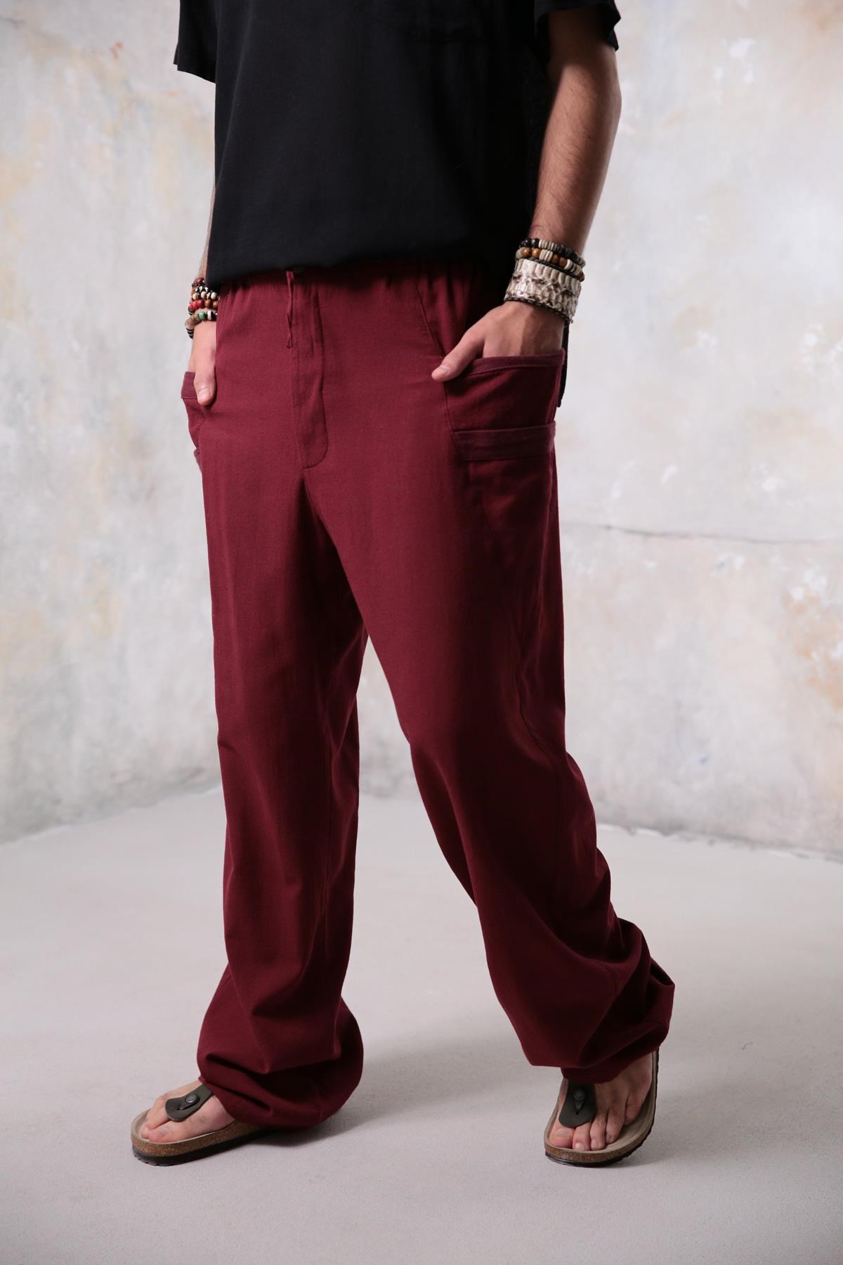 Bordo Josef Pantolon - Şaman Butik Bordo Josef Pantolon