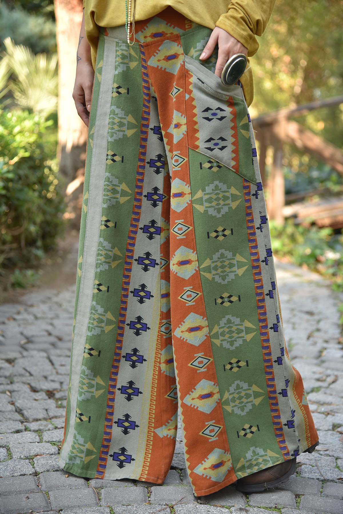 Haki Melodi Pantolon - Şaman Butik Haki Melodi Pantolon