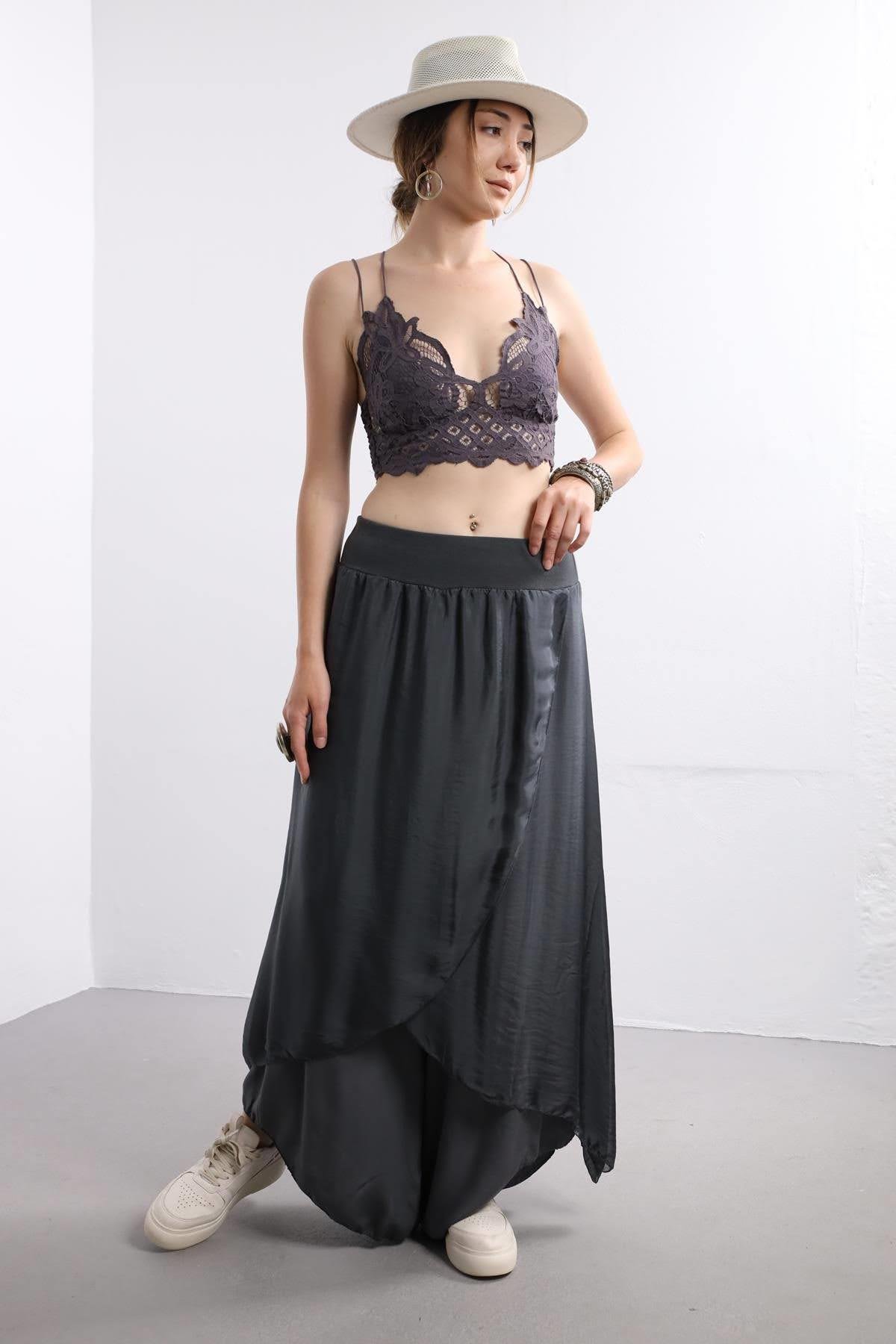 Antrasit İpek Kelebek Şalvar - Şaman Butik - Bohem Giyim ve Aksesuar | Kadın & Erkek Antrasit İpek Kelebek Şalvar