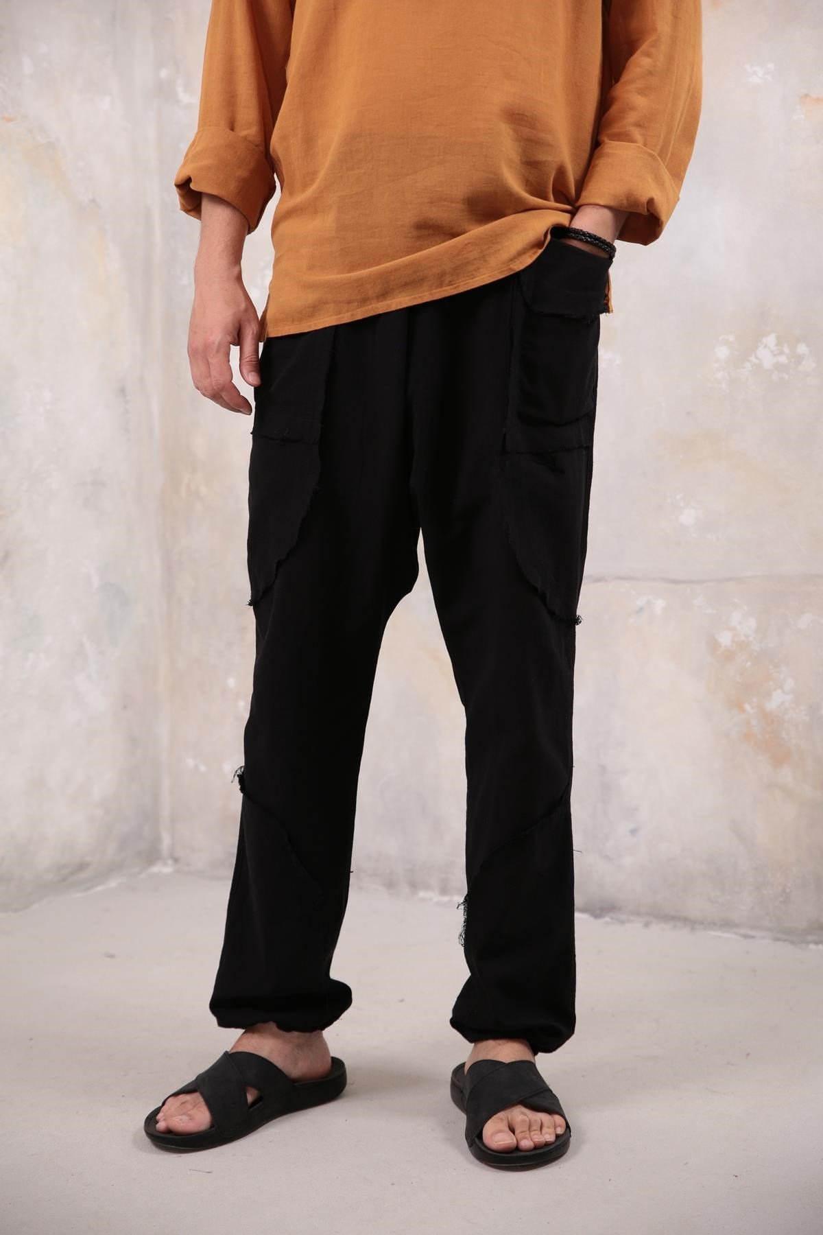 Siyah Torba Cep Manhattan Şalvar - Şaman Butik Siyah Torba Cep Manhattan Şalvar