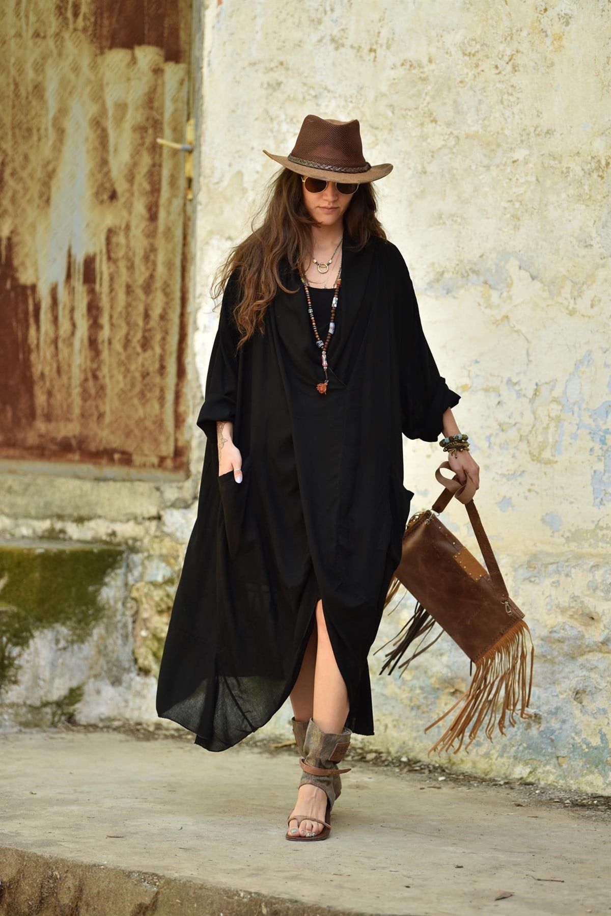 Siyah Cepli Pamuk Judith Tunik - Şaman Butik Siyah Cepli Pamuk Judith Tunik