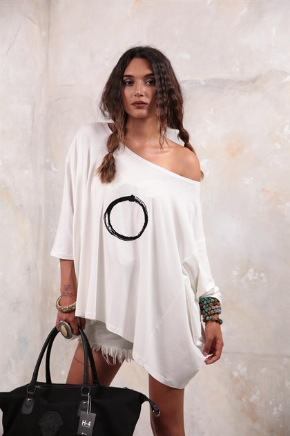 Beyaz Tasarım Bluz - Şaman Butik Beyaz Tasarım Bluz