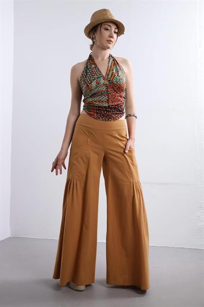 Hardal Nora Pantolon - Şaman Butik - Bohem Giyim ve Aksesuar | Kadın & Erkek Hardal Nora Pantolon