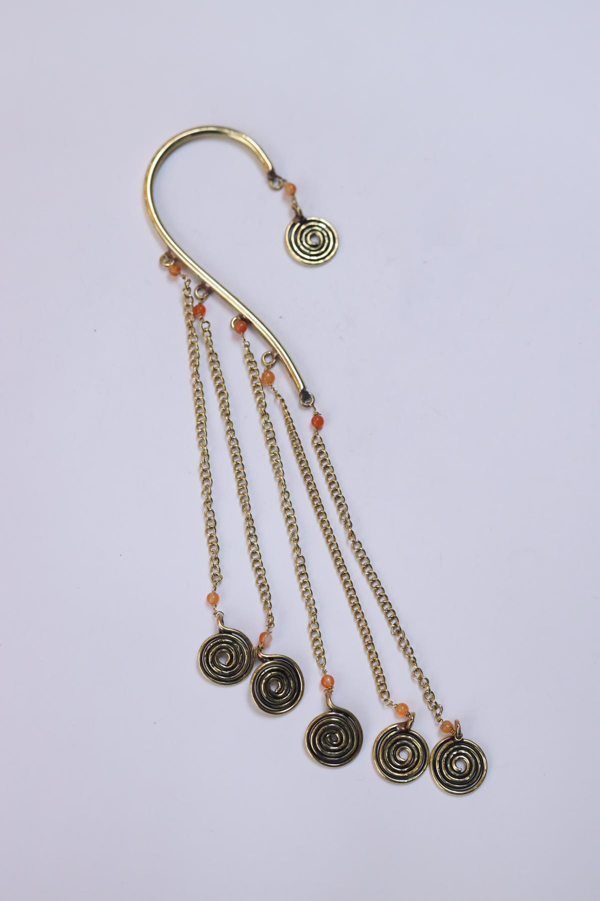 Bronz Büyük Desenli Ear Cuff
