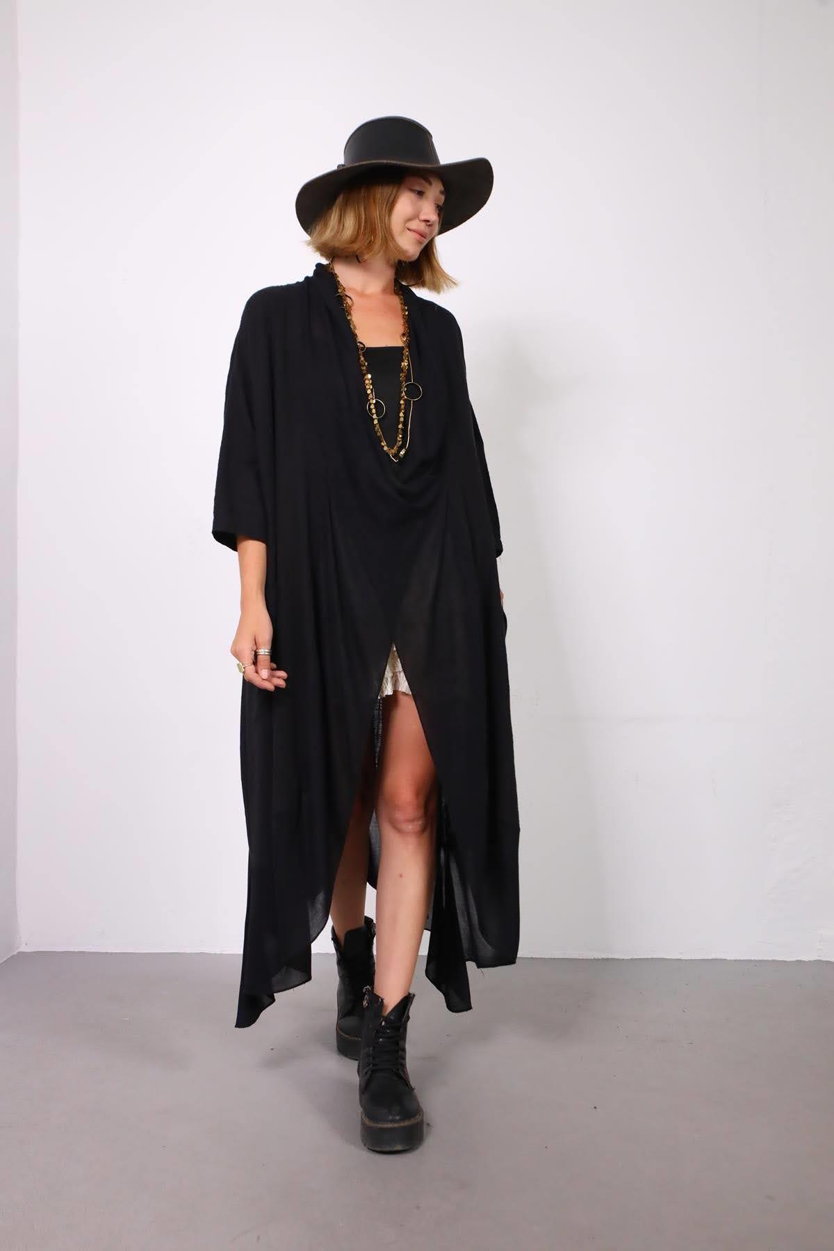 Siyah Cepli Pamuk Judith Tunik - Şaman Butik Siyah Cepli Pamuk Judith Tunik