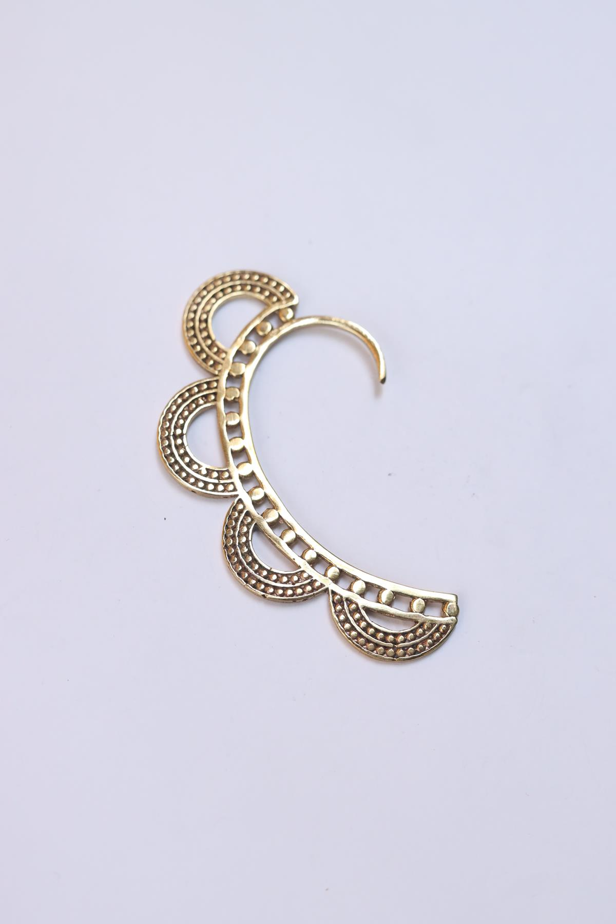 Bronz Büyük Desenli Ear Cuff