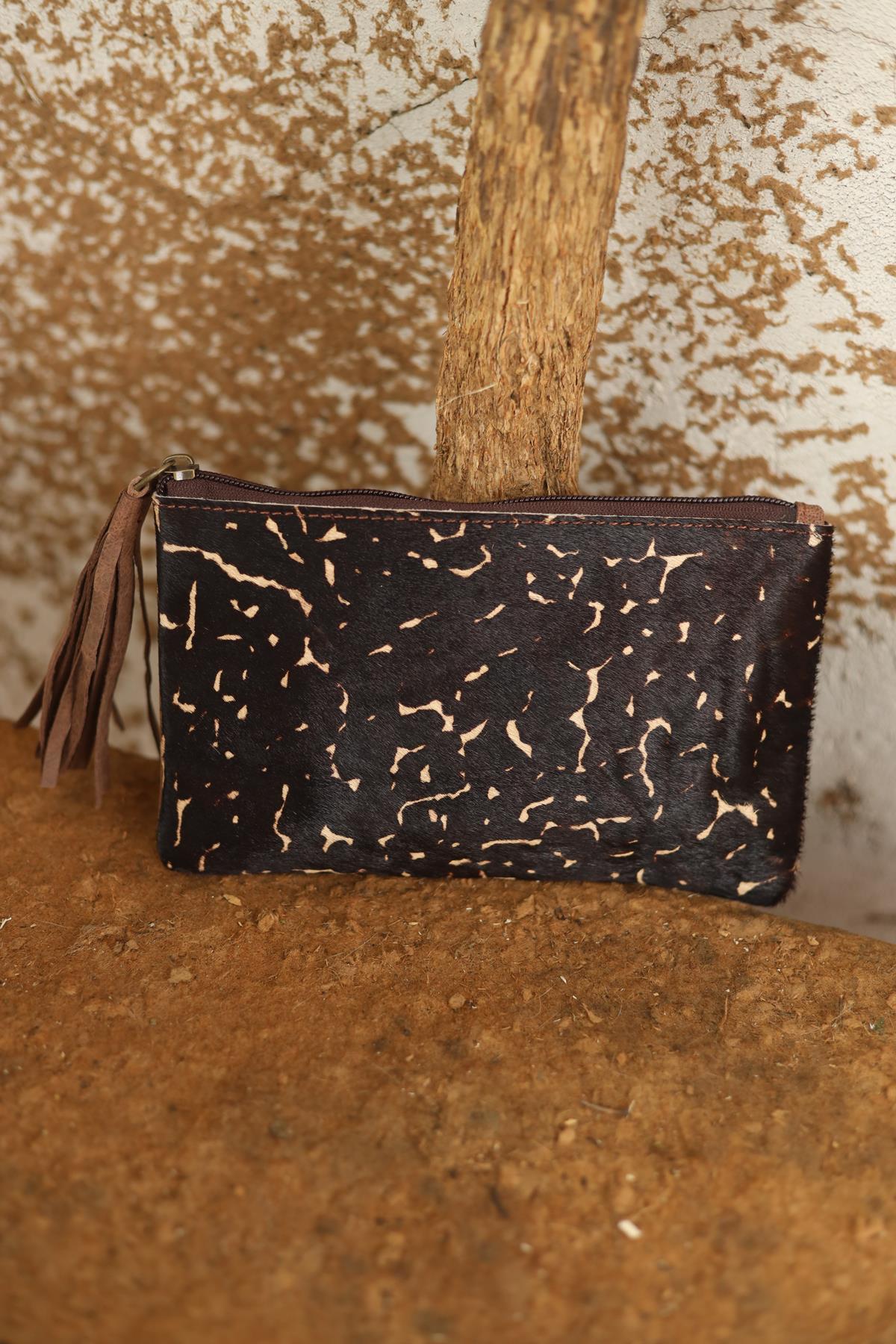 Black Thai Feather Wallet Bag