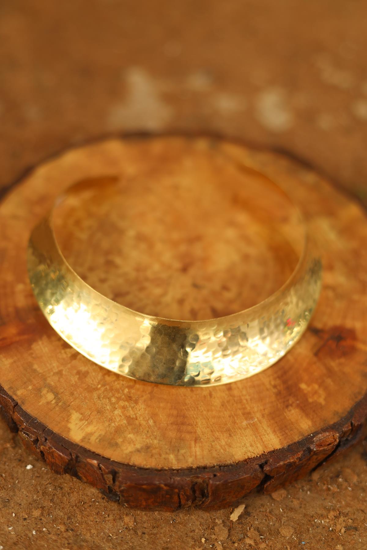 Bronz Dokulu Tasarım Tasma Kolye