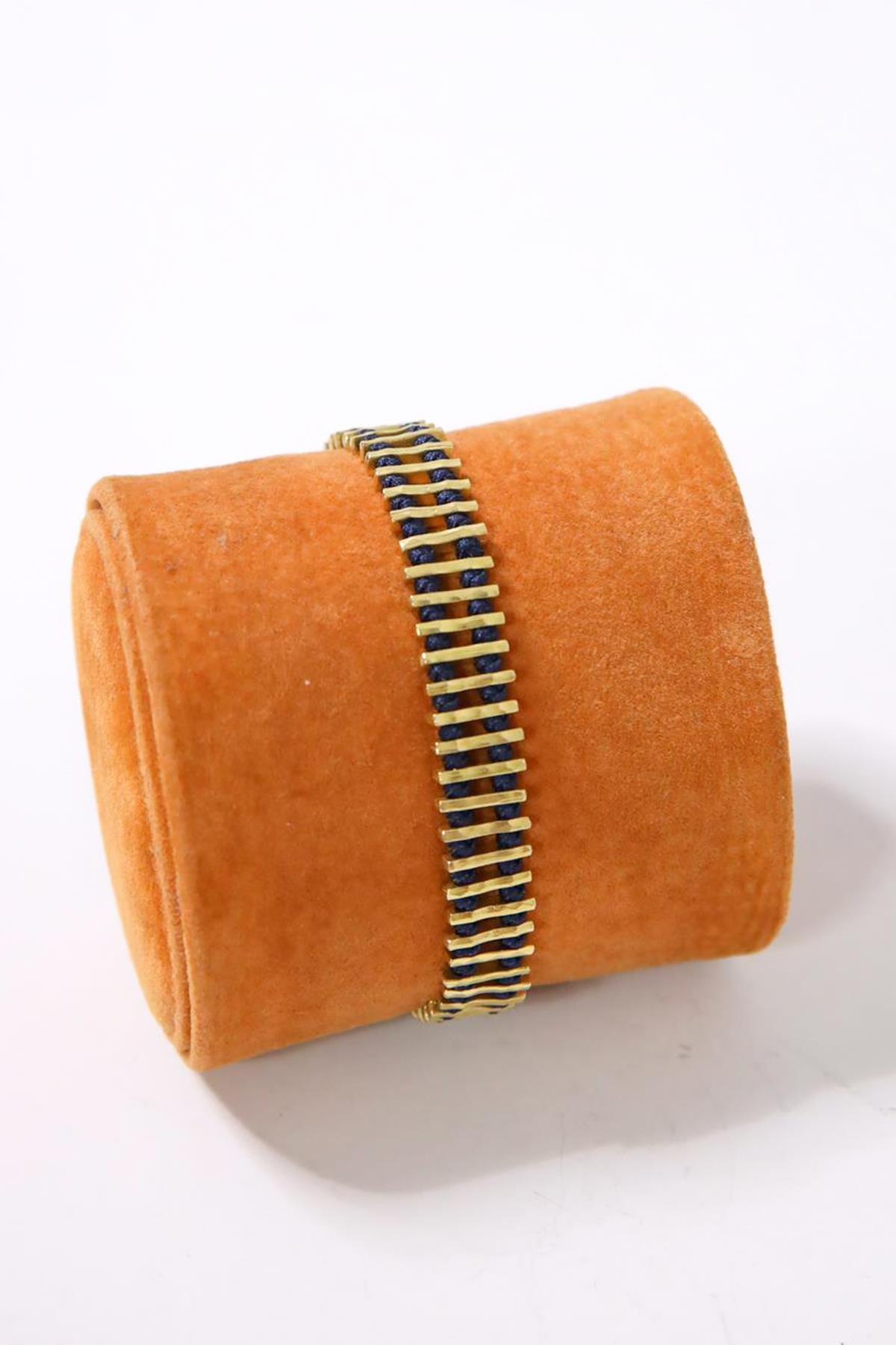 Alloy Madeni Lacivert İpli Ayarlanabilir El Yapımı Bileklik - Şaman Butik Alloy Madeni Lacivert İpli Ayarlanabilir El Yapımı Bileklik