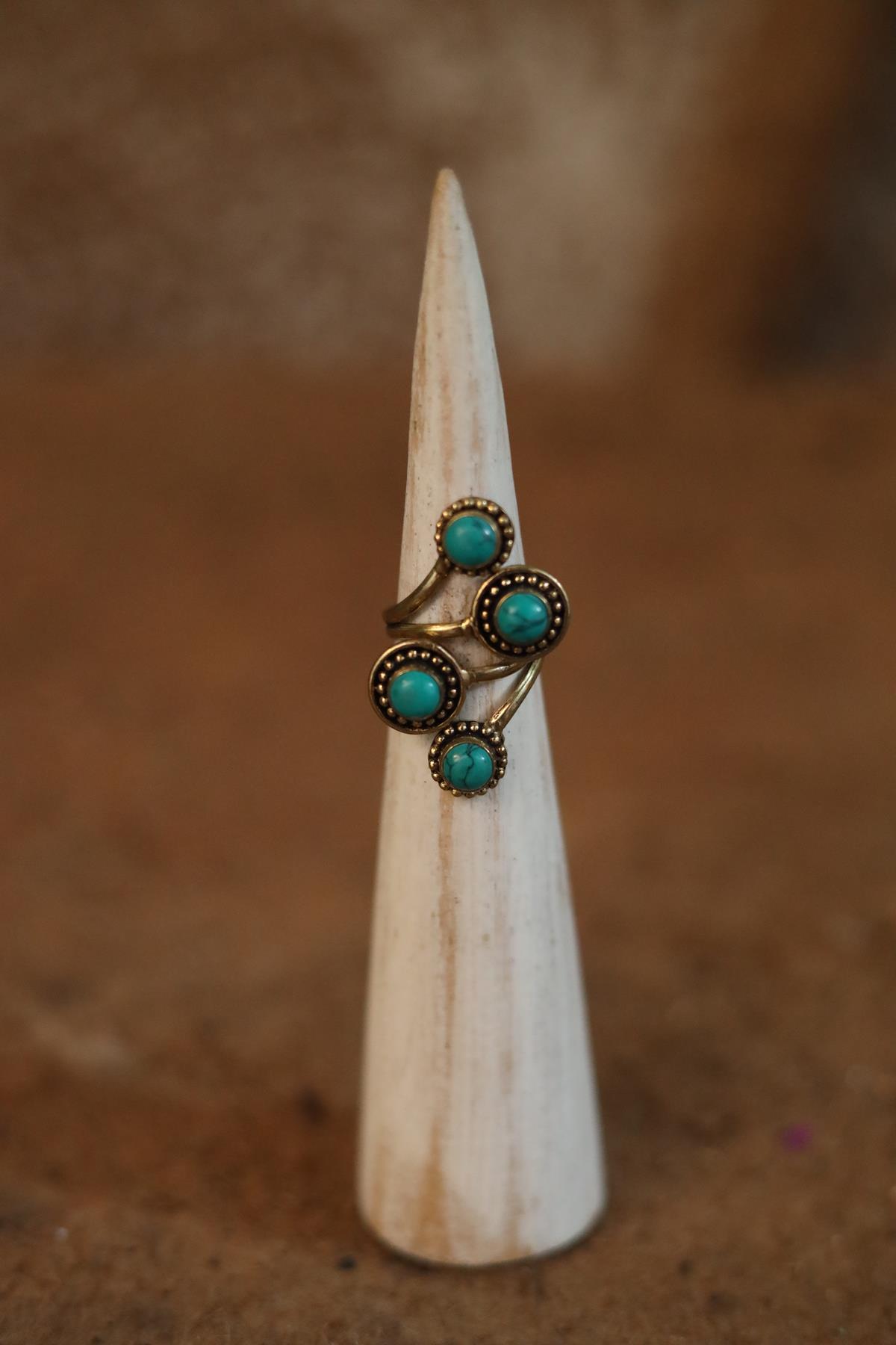 Brass Turquoise Ring