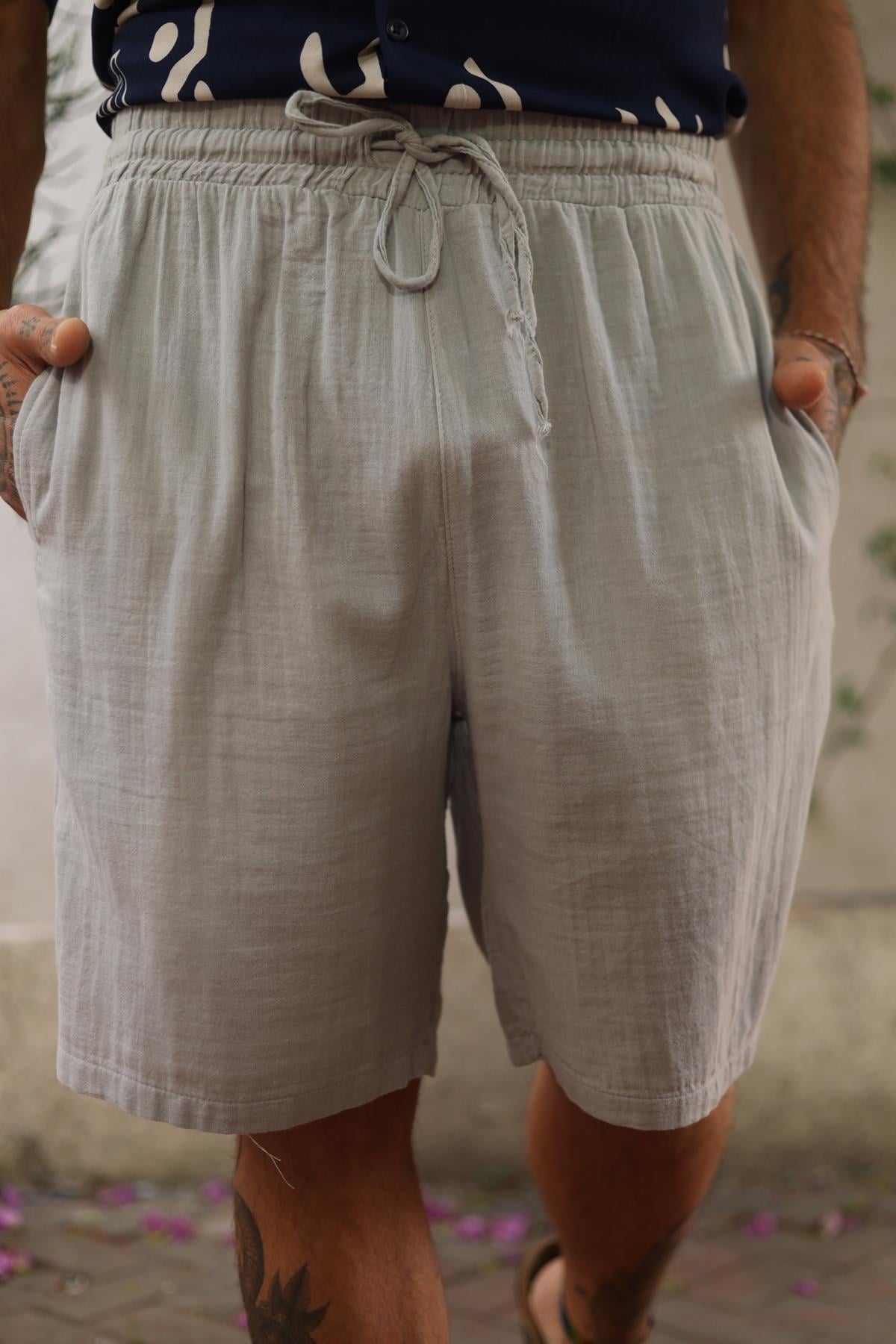 Gray Slim Fit Men's Short