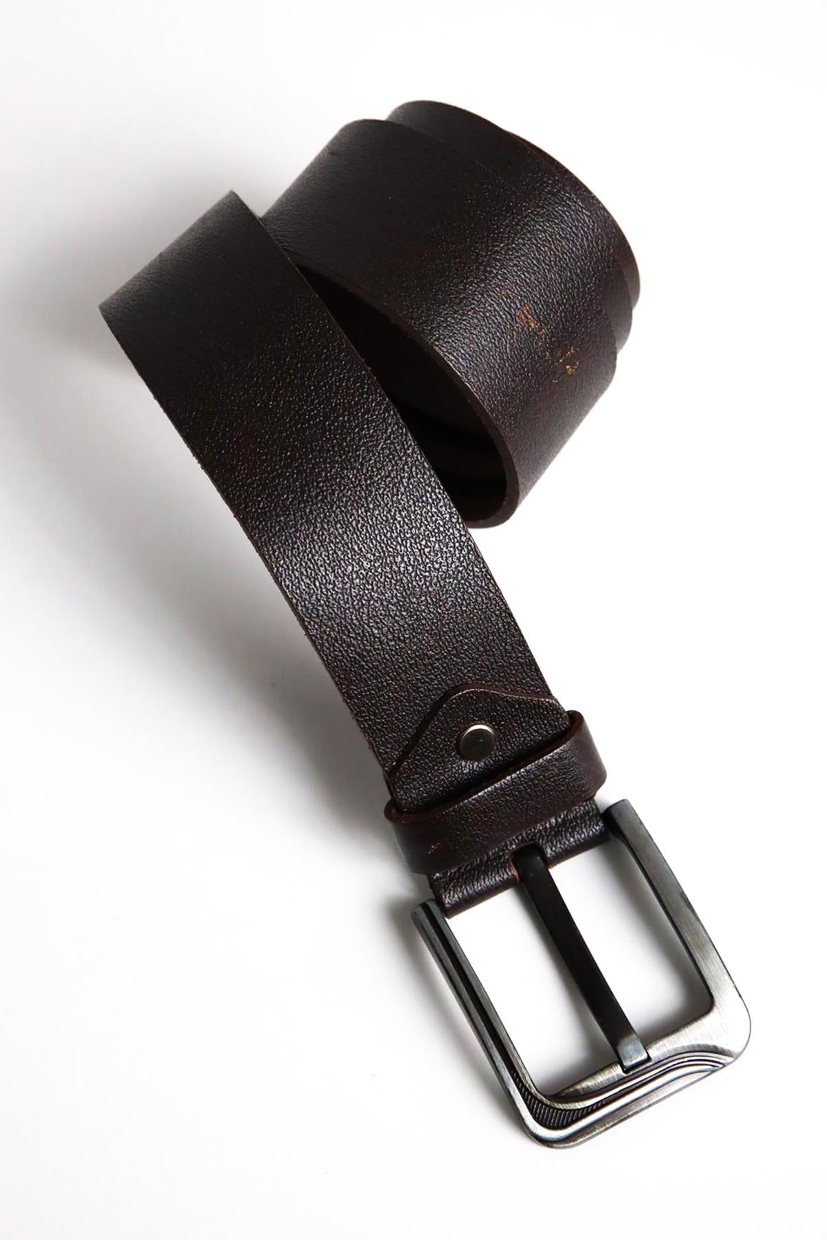 Kahverengi Büyük Tokalı Deri Kemer - Şaman Butik Kahverengi Büyük Tokalı Deri Kemer