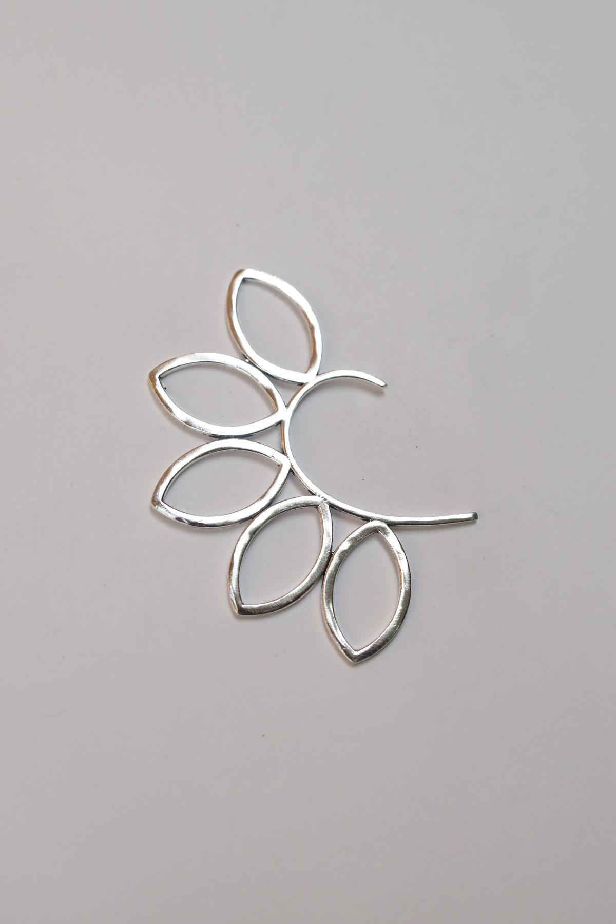 Düşük Ayar Gümüş Büyük Desenli Ear Cuff