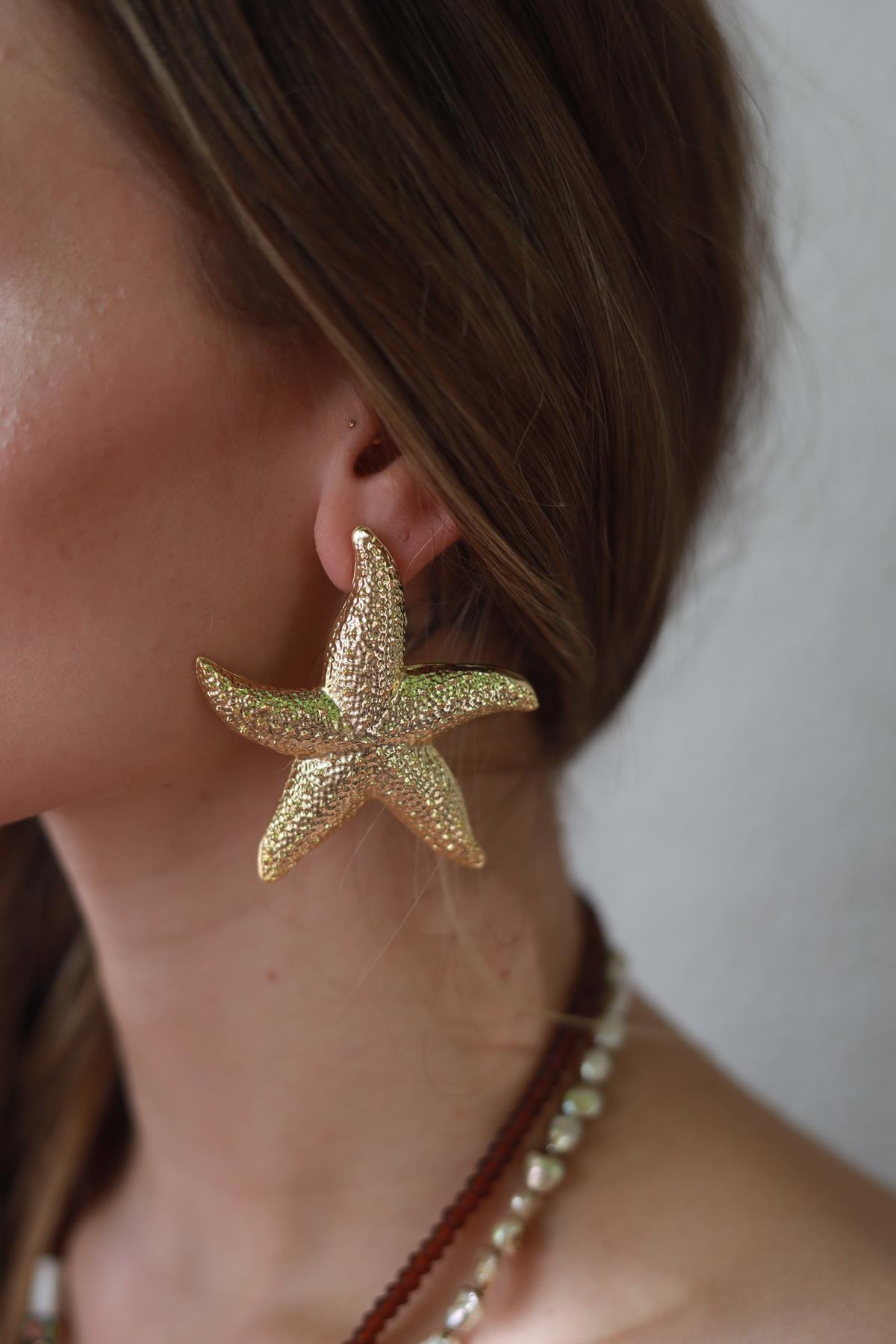 Gold Plated Starfish Earrings
