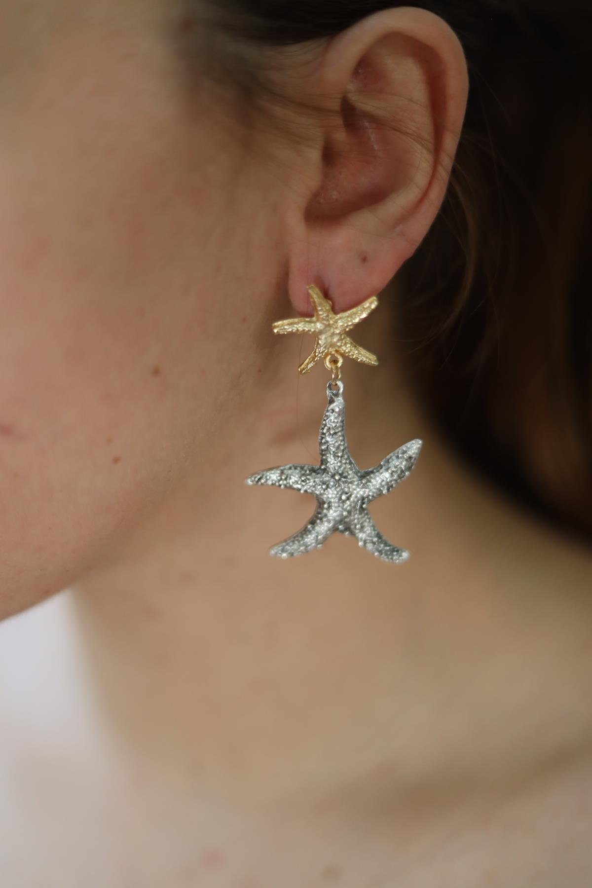 Plated Starfish Earrings