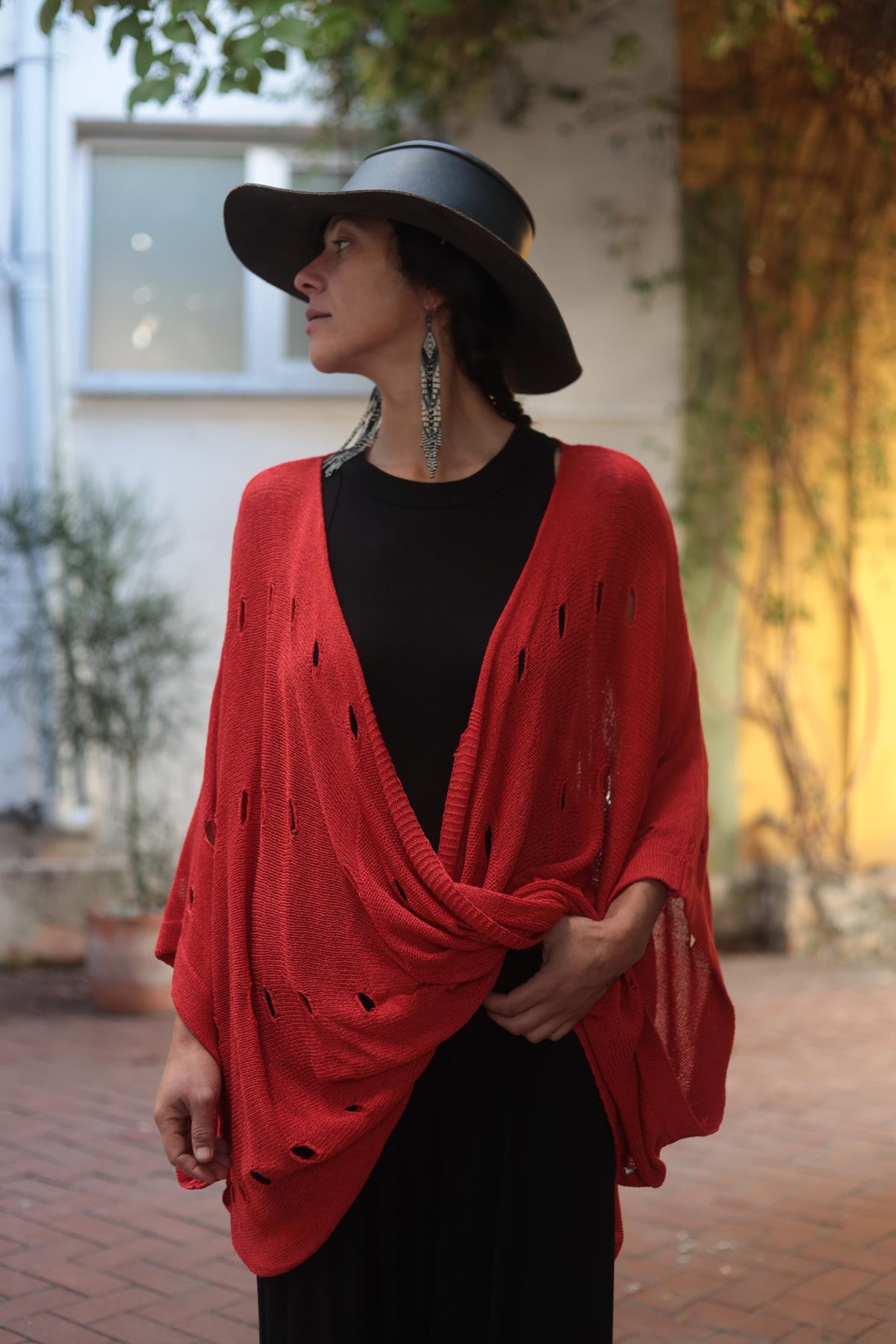 Narçiçeği Delikli Önü Çapaz Tunik