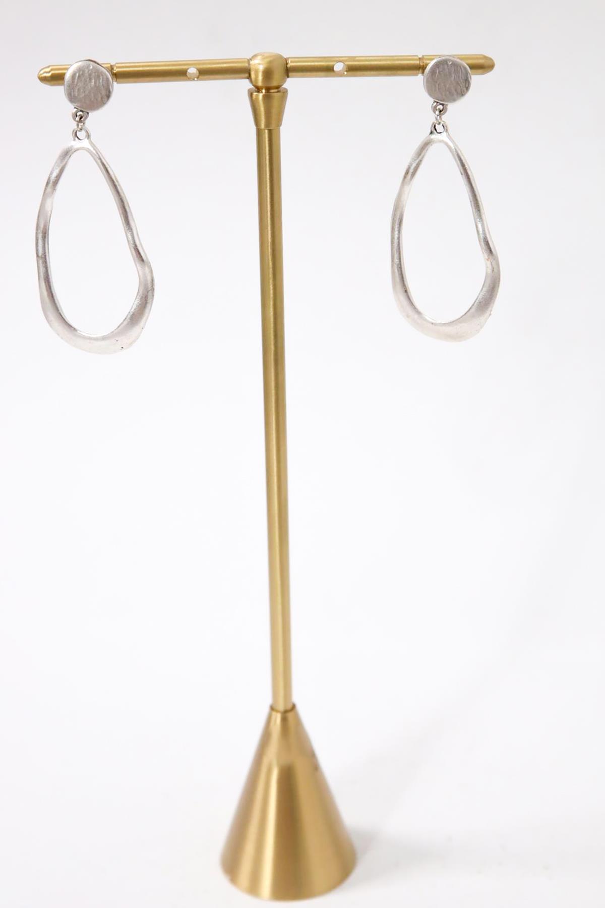  Dalga Tasarım Gümüş Kaplama Küpe