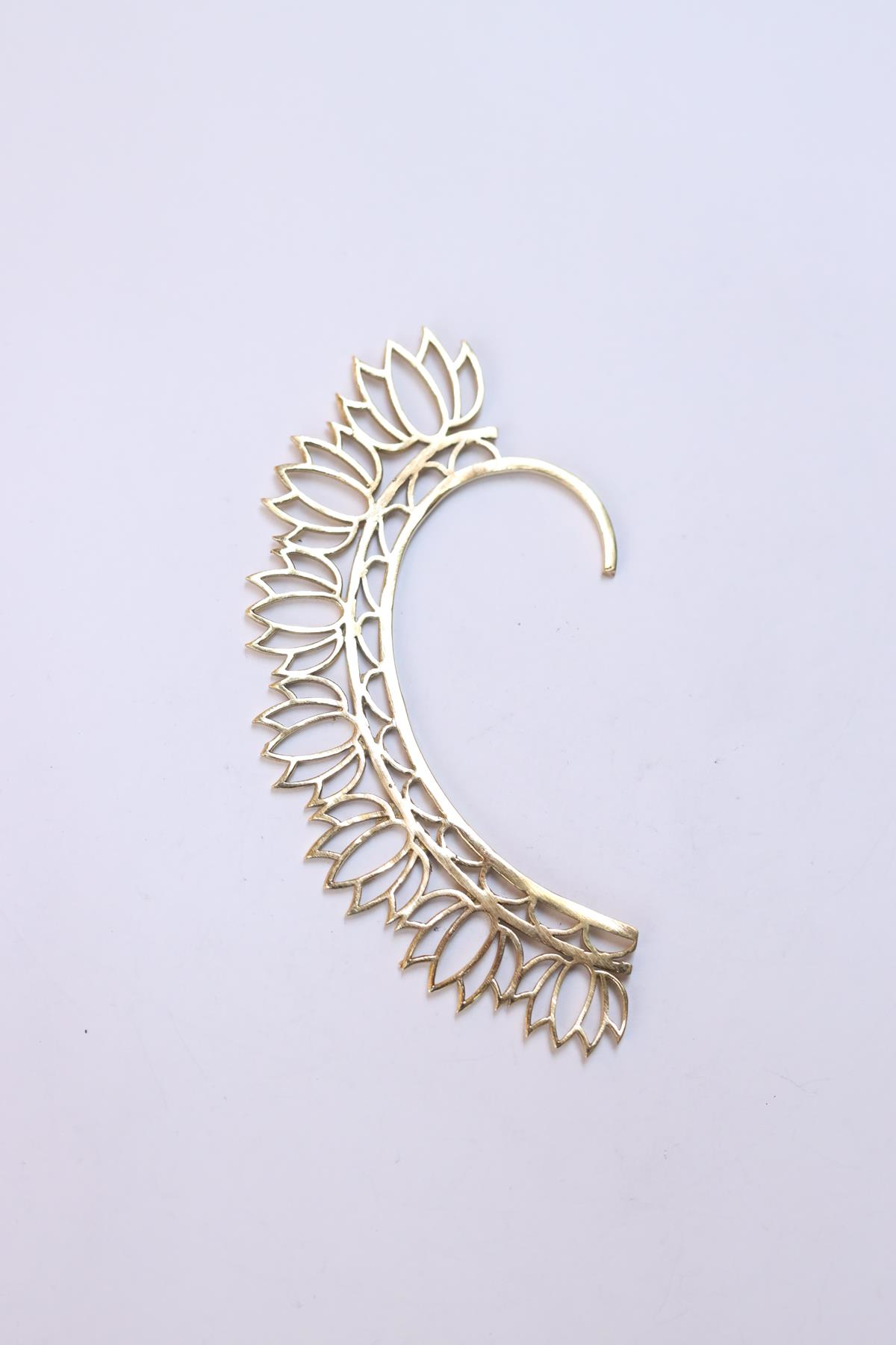 Bronz Büyük Desenli Ear Cuff
