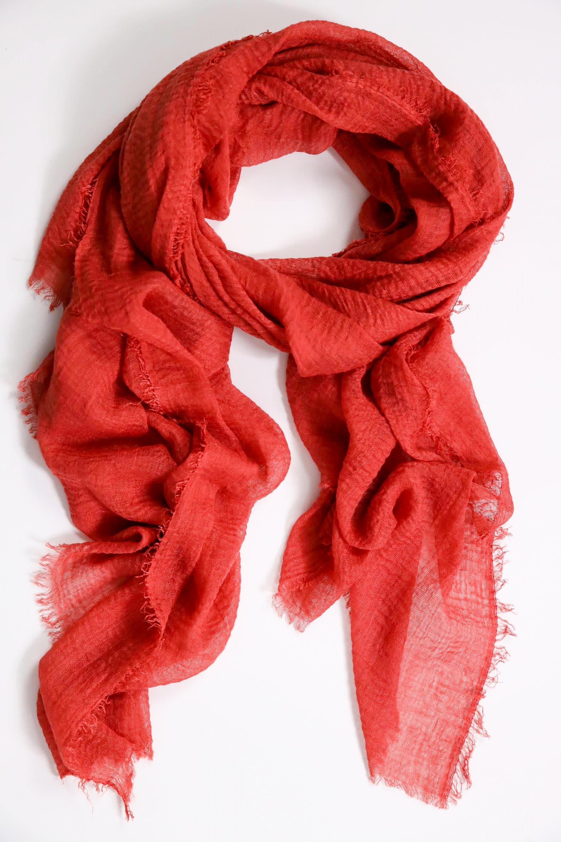 Kiremit Rengi Pamuk Şal - Şaman Butik Kiremit Rengi Pamuk Şal