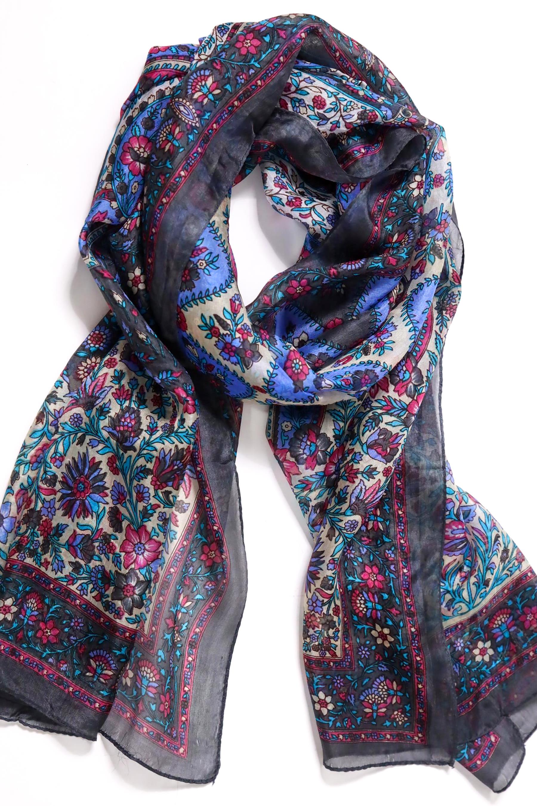  Antrasit Desenli İpek Şal