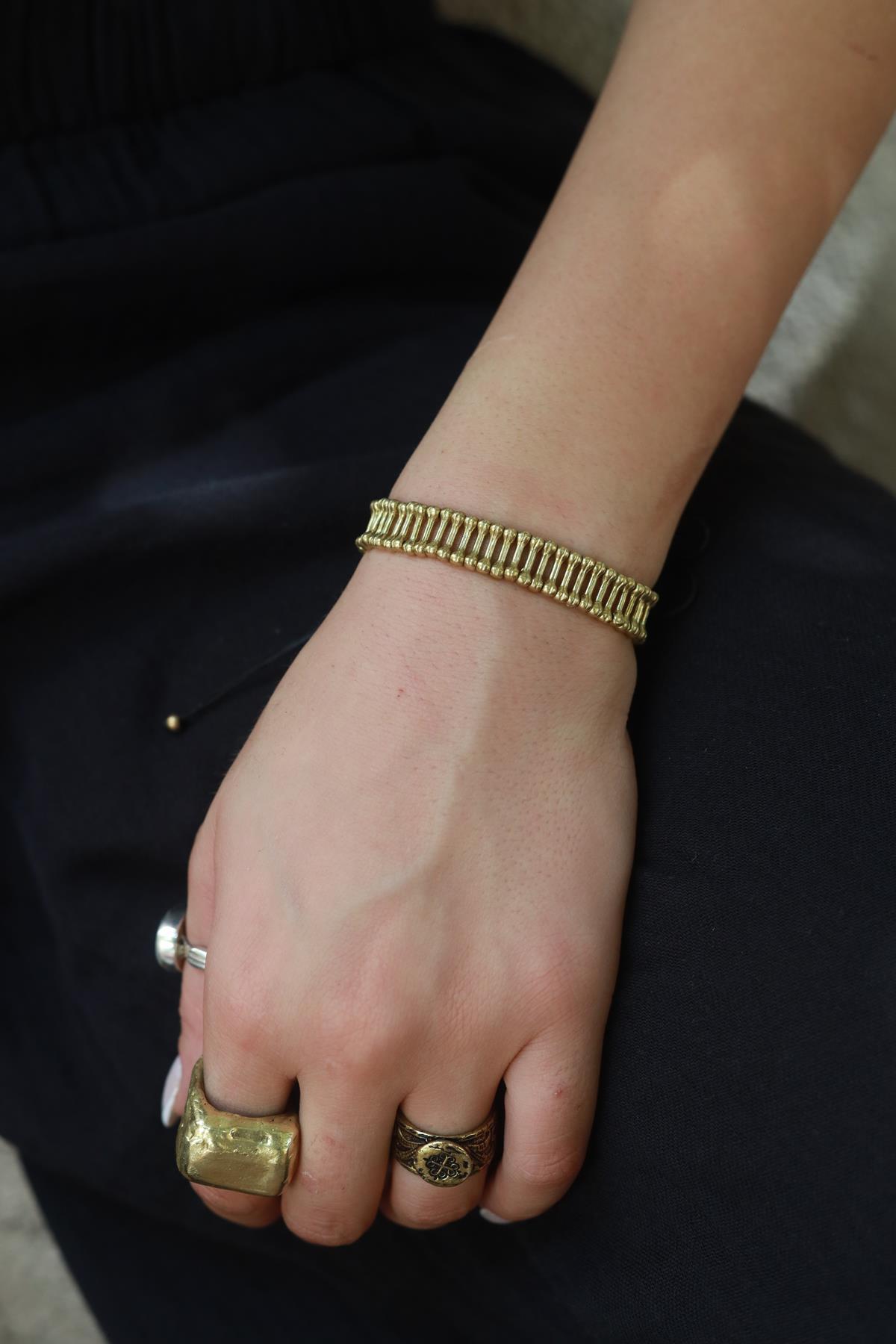 Alloy Madeni Siyah İpli El Yapımı Bileklik