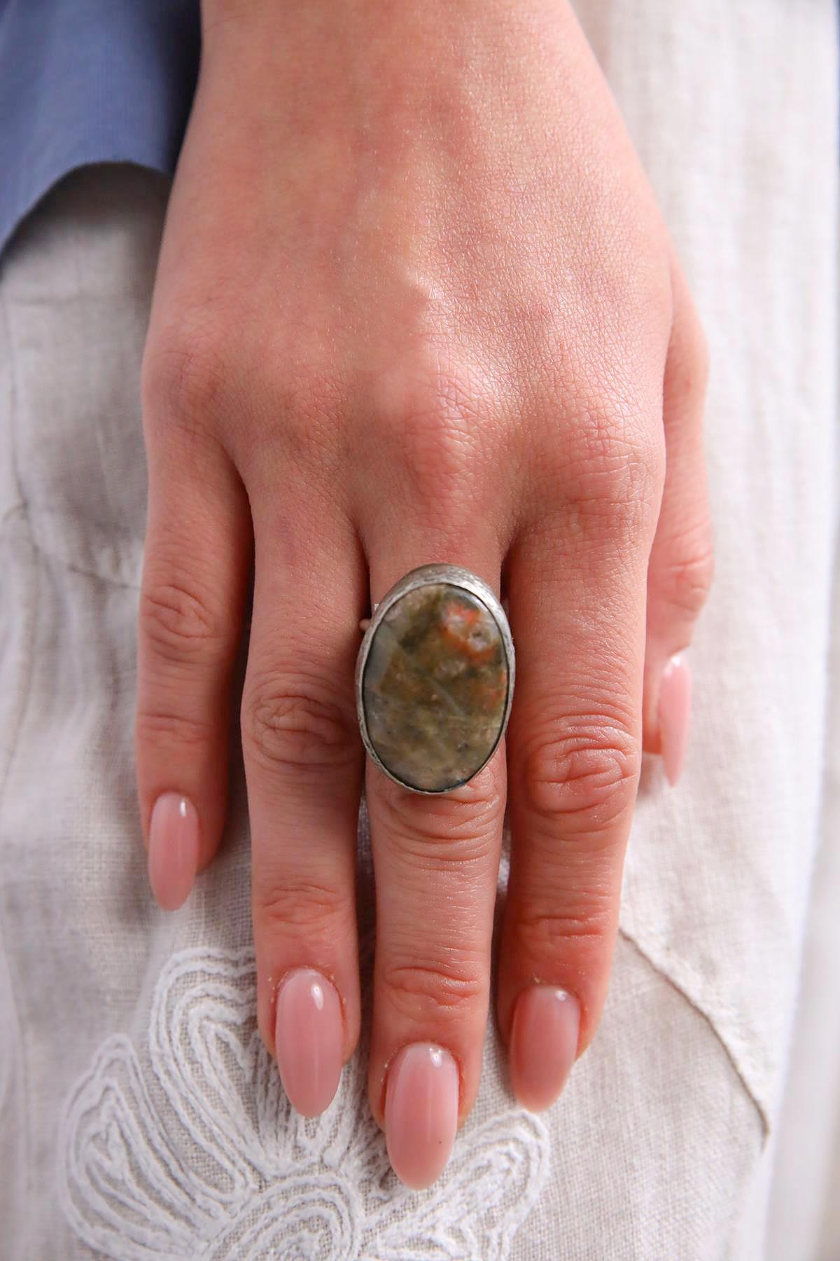  Yeşil Opal Taşlı Yüzük