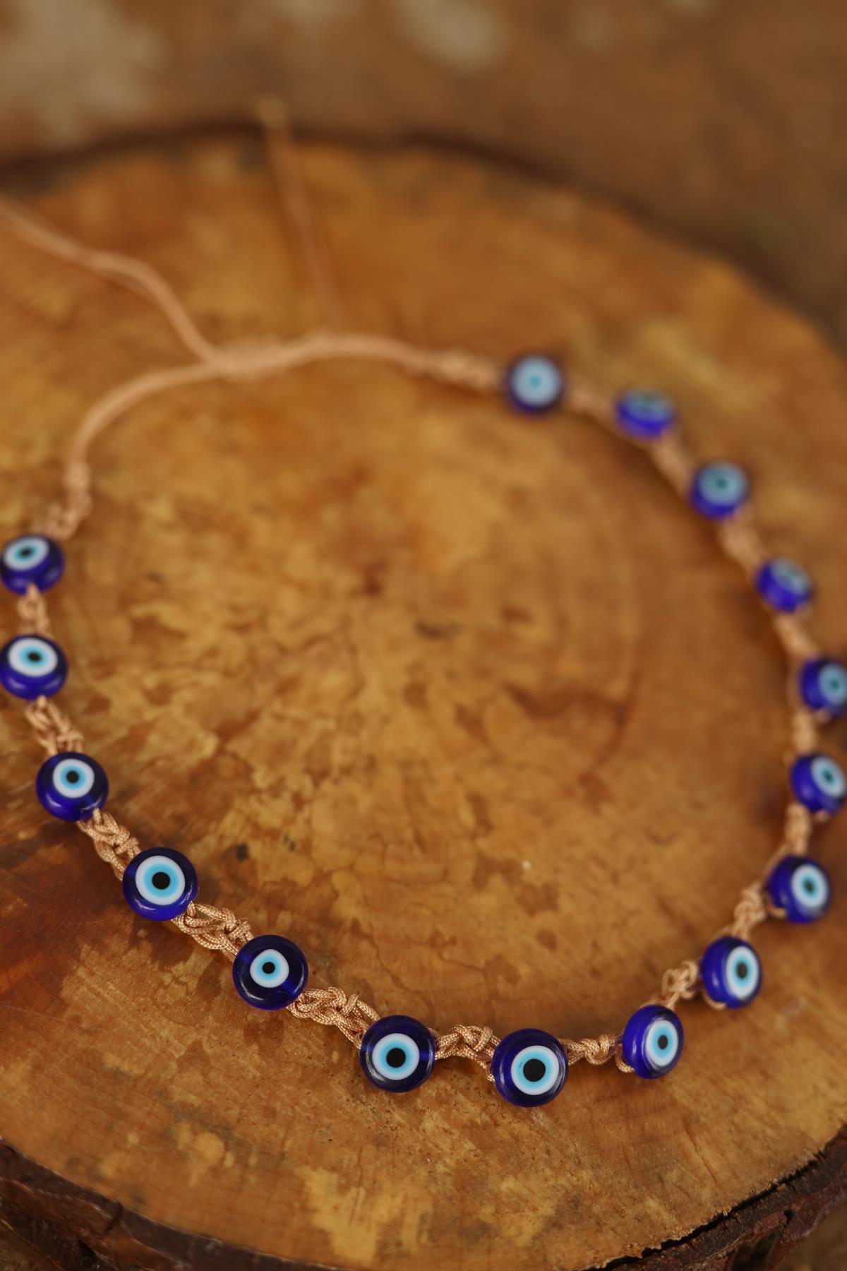 Glass Evil Eye Bead Adjustable Necklace