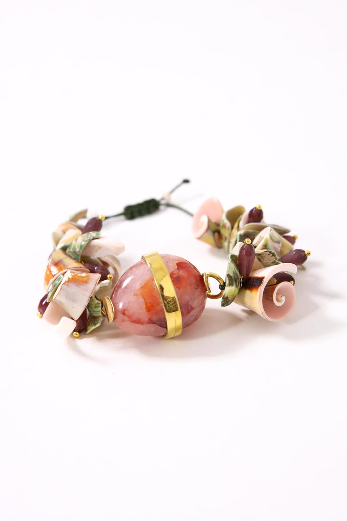 El Yapımı Pembe Kuvars Tasarım Bileklik - Şaman Butik El Yapımı Pembe Kuvars Tasarım Bileklik