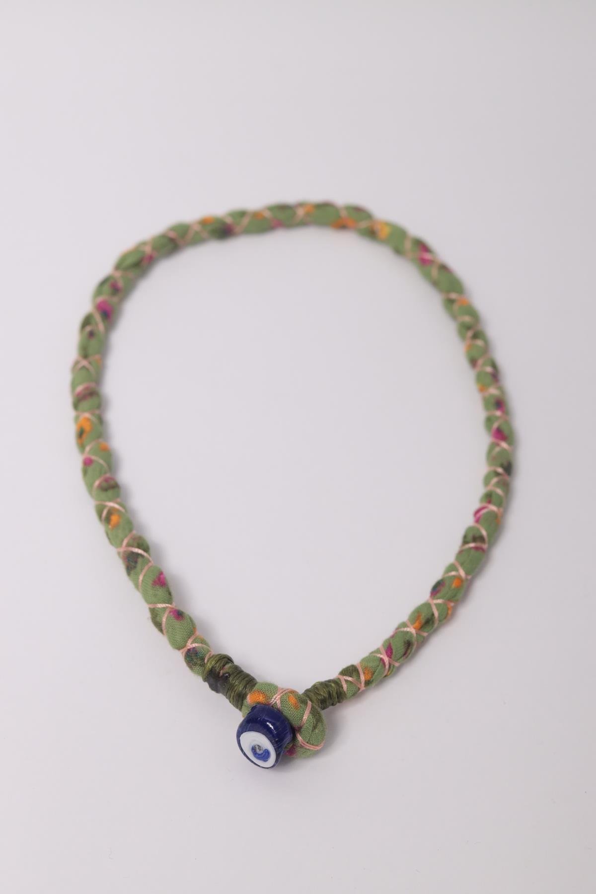 Seramik Nazar Boncuk Detaylı Renkli Tasarım Kolye