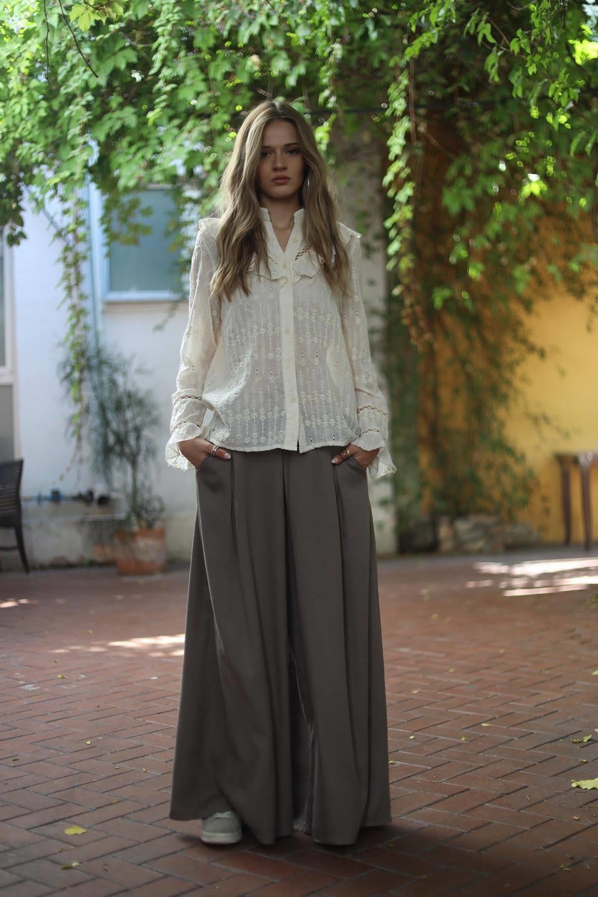 Vizon Rengi Rahat Kesim Liyosel Pantolon