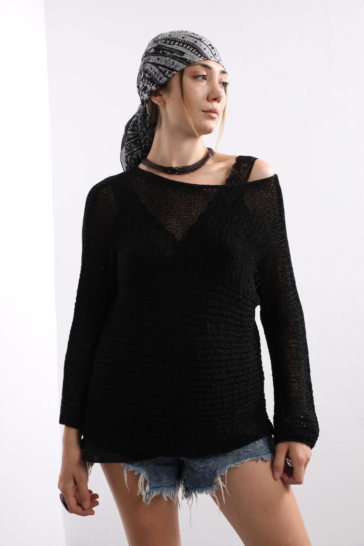 Black Mercerized Blouse
