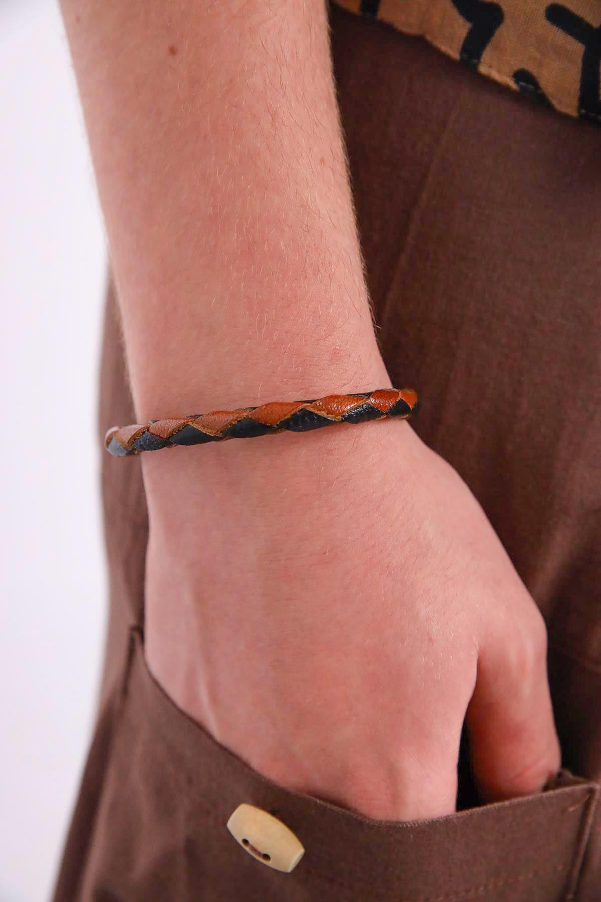 Deri Tasarım Mıknatıslı Bileklik - Şaman Butik Deri Tasarım Mıknatıslı Bileklik