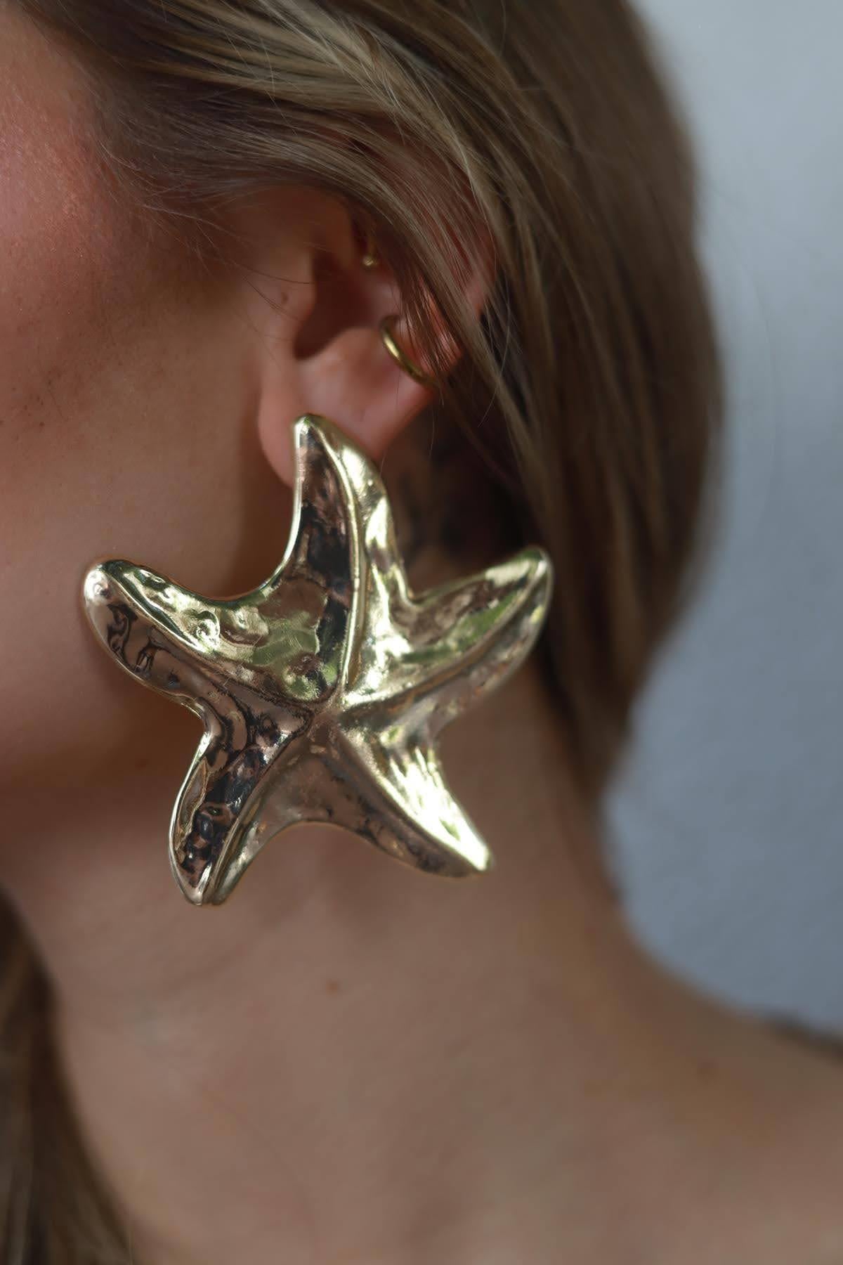 Gold Plated Starfish Earrings