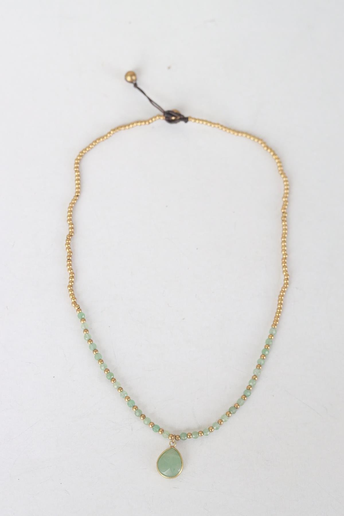 Damla Detaylı Bronz Kolye