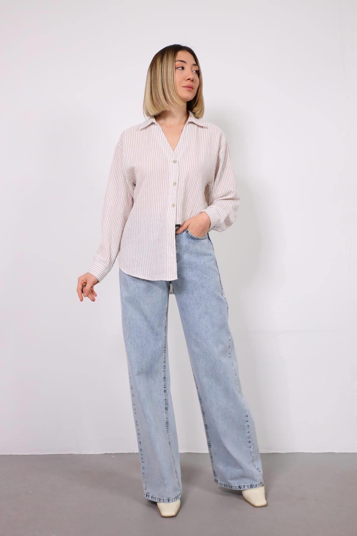 Mavi Palazzo Kot Pantolon - Şaman Butik Mavi Palazzo Kot Pantolon