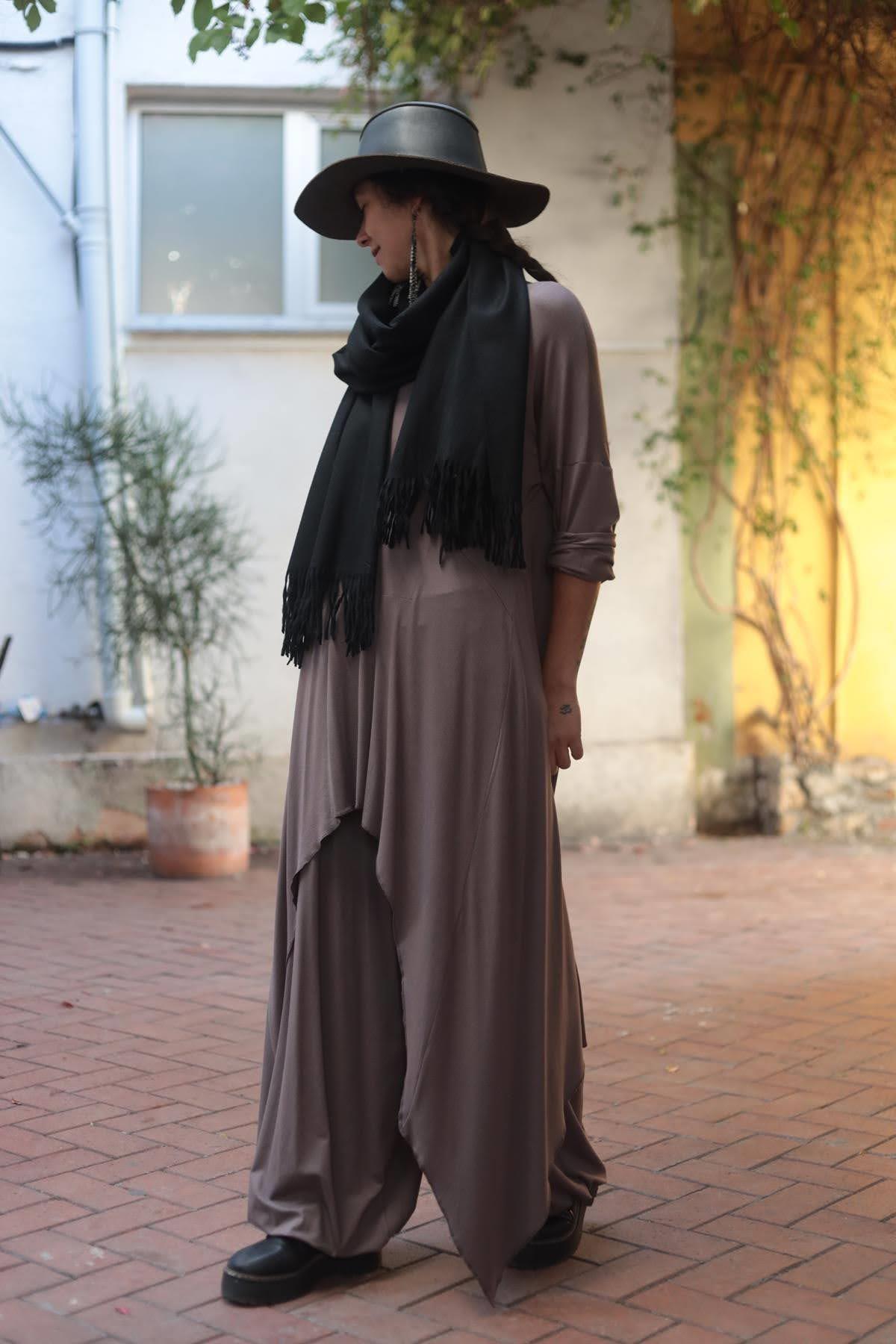 Vizon Rengi Önü Kısa Arkası Uzun Tunik