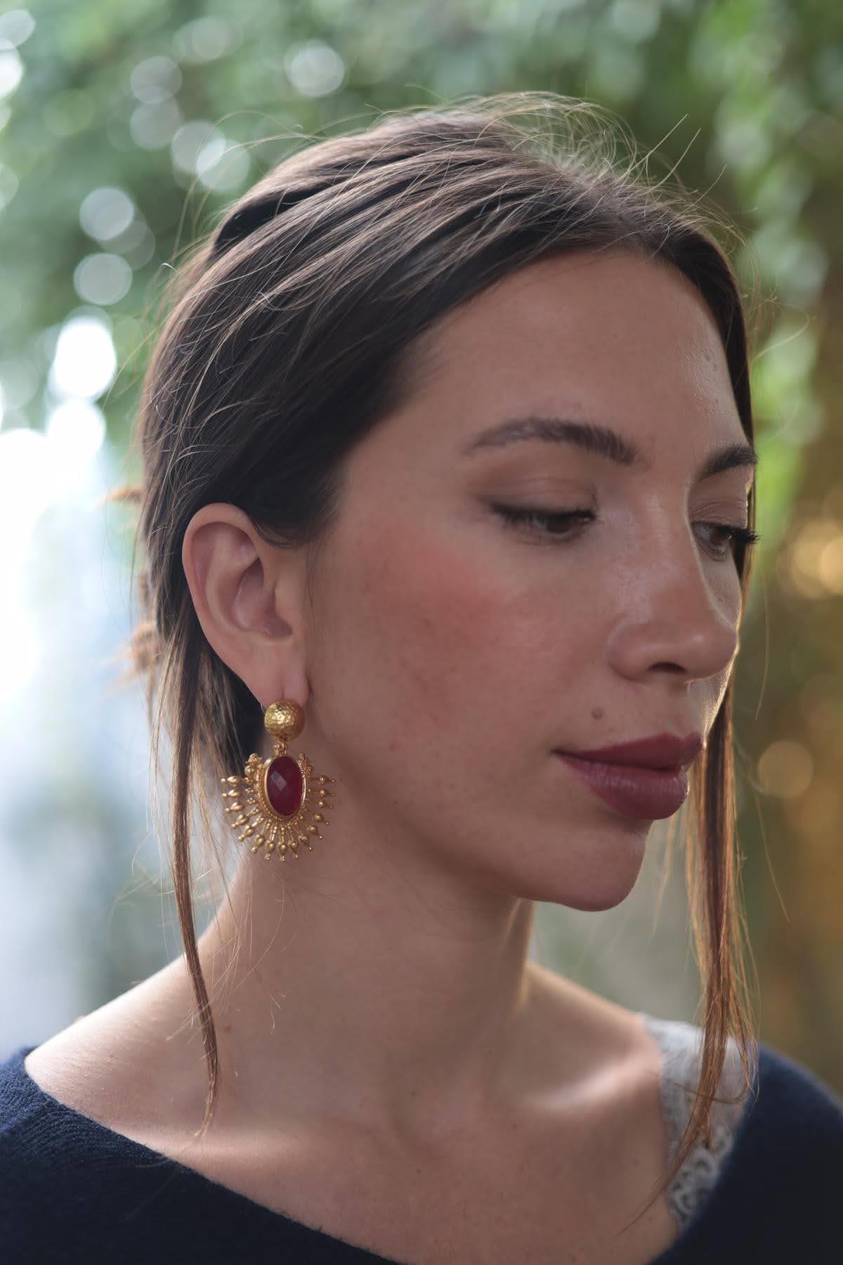 Bar Design Natural Stone Earrings