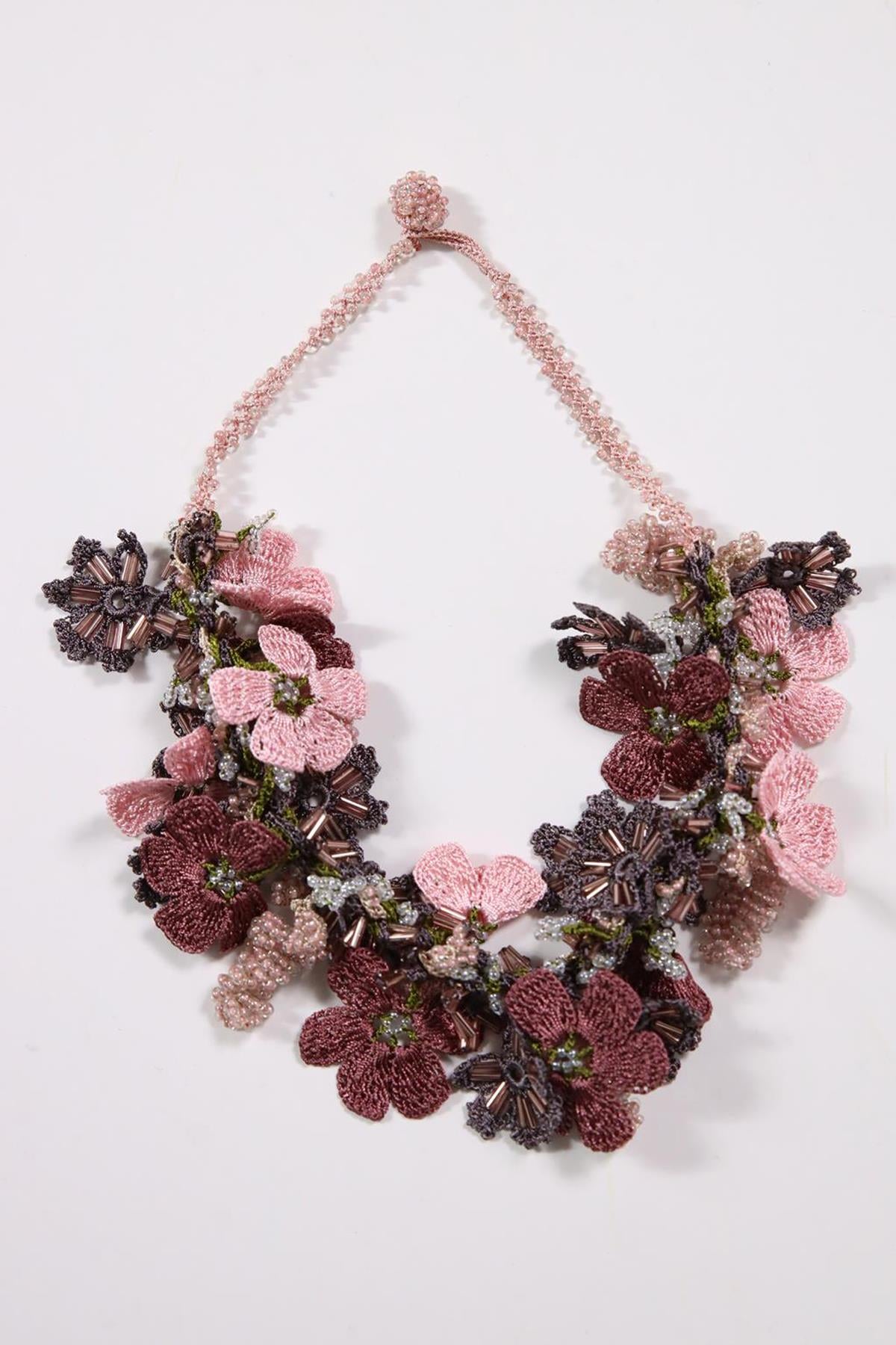 Boncuklu Tasarım İğne Oyası Kolye - Şaman Butik Boncuklu Tasarım İğne Oyası Kolye