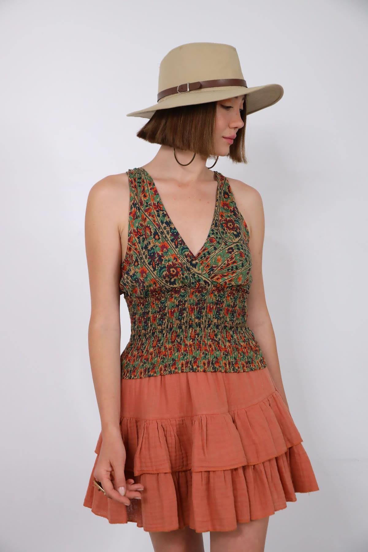 Light Green Patterned Gimped Yarn Blouse - Saman Butik | Shop Online Light Green Patterned Gimped Yarn Blouse