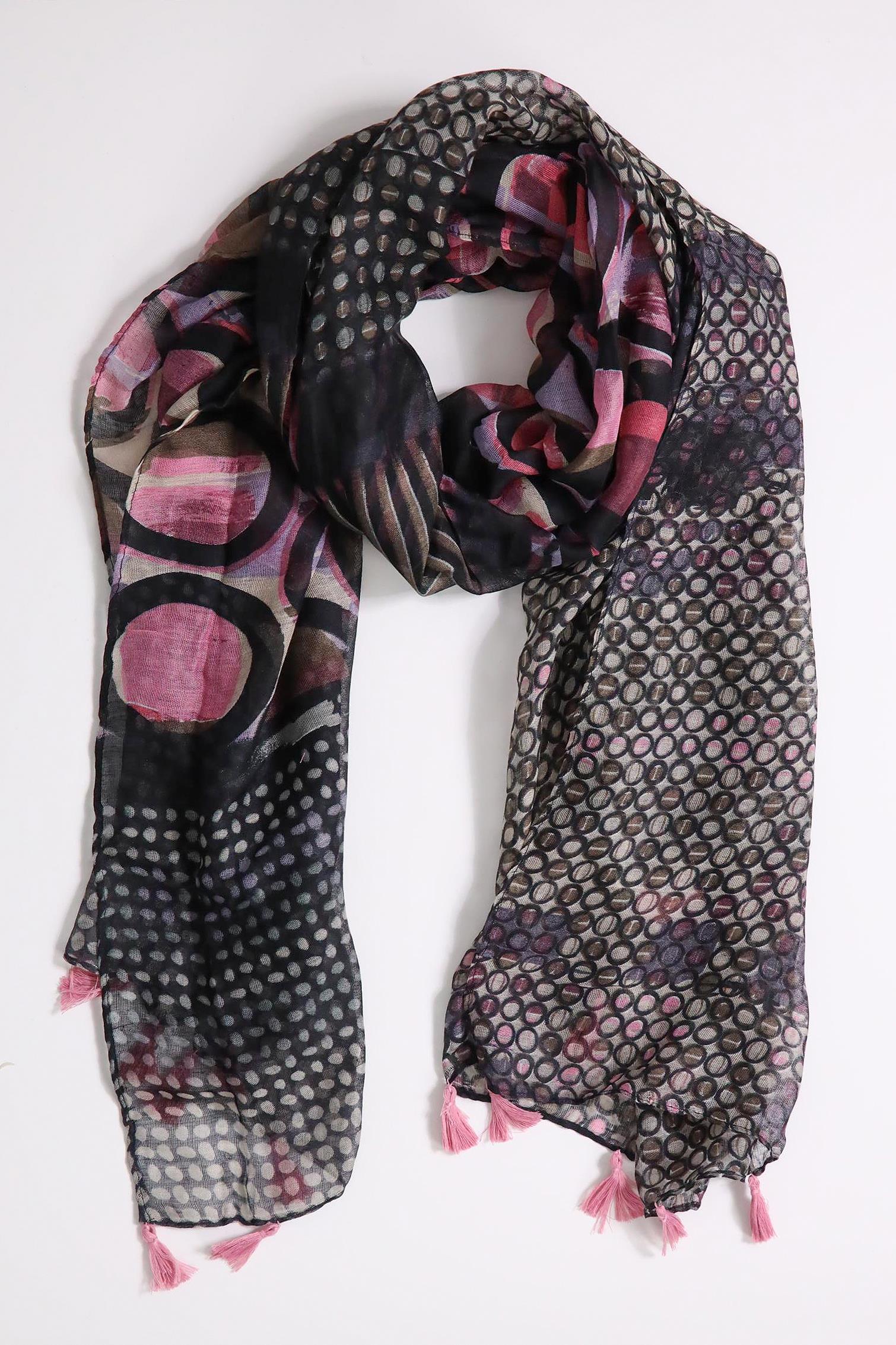  Gül Kurusu Halka Desenli Otantik Şal