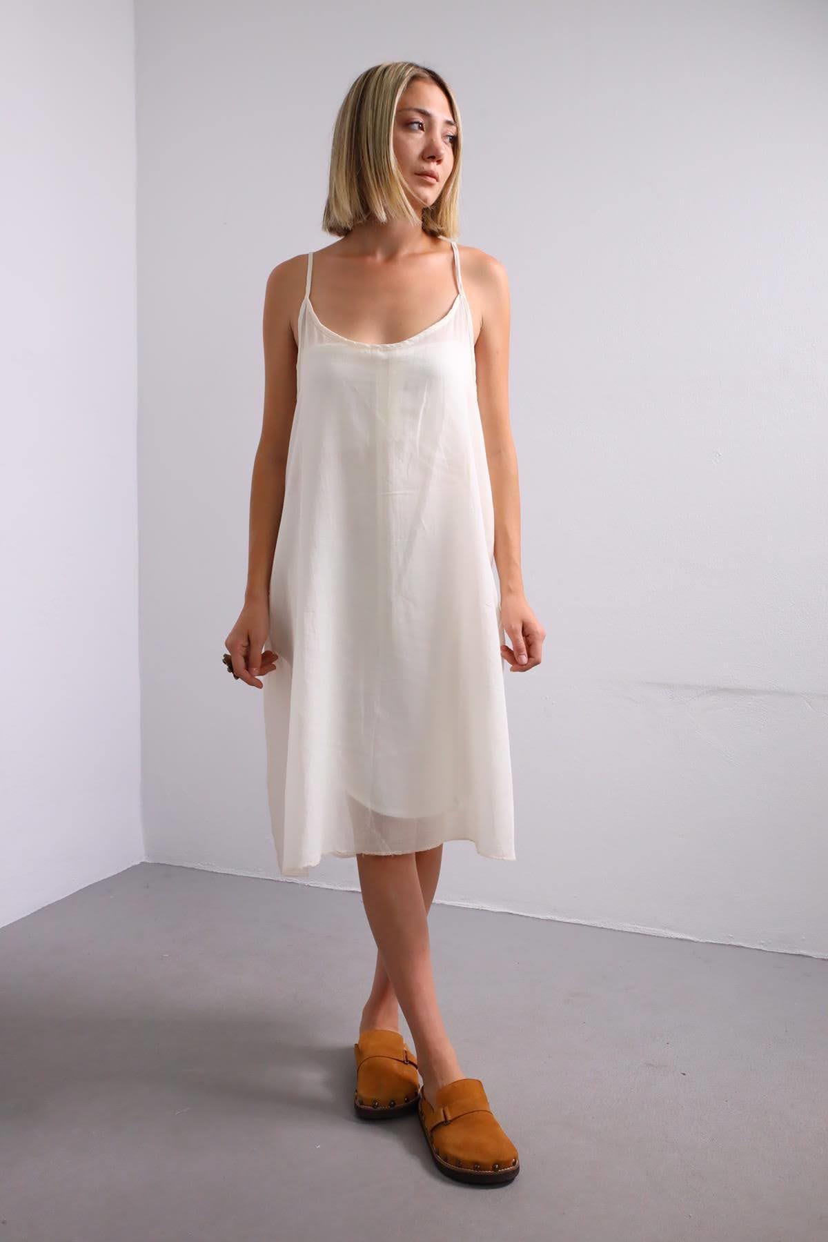 Krem Rengi Pamuk İçlik - Şaman Butik Krem Rengi Pamuk İçlik