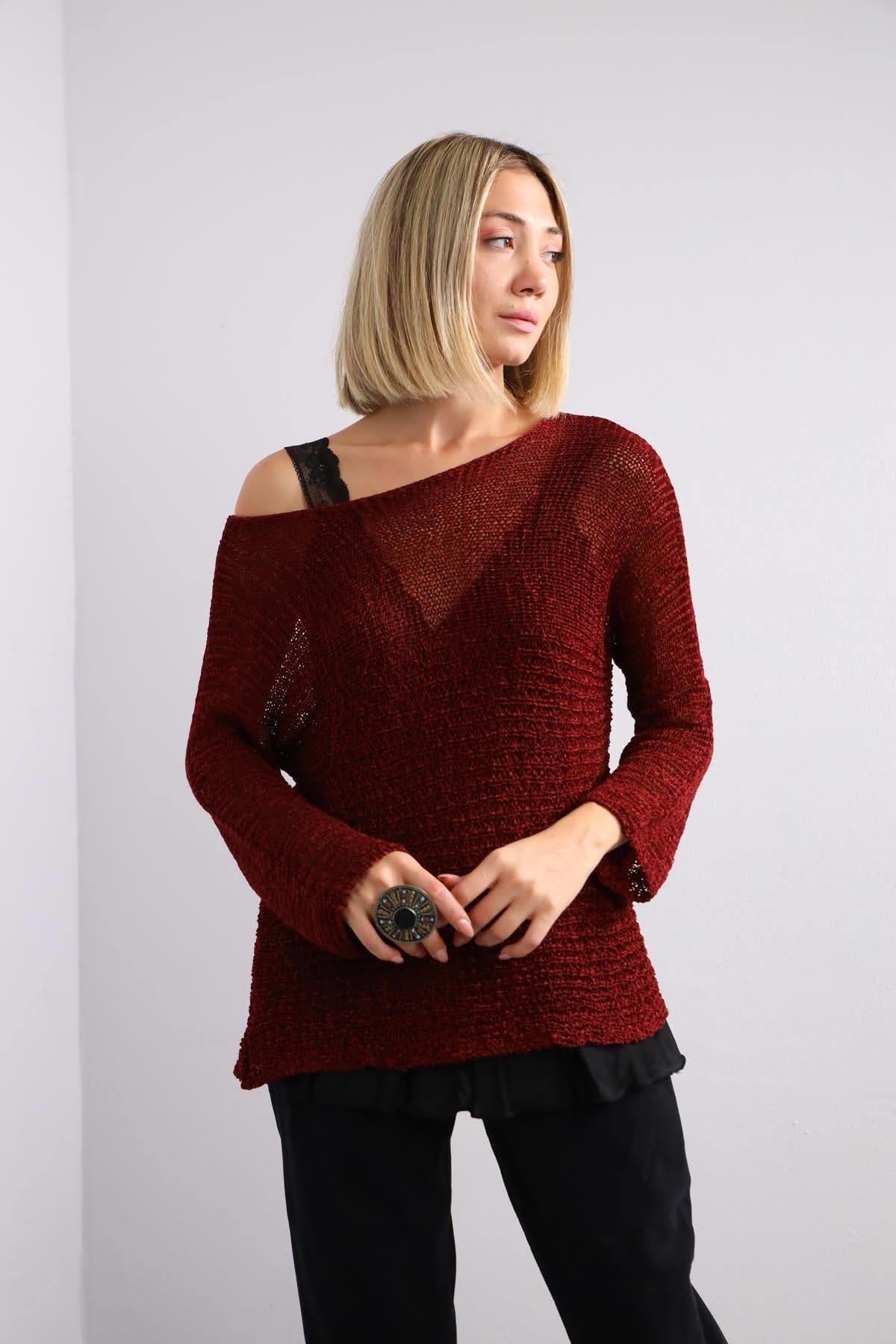  Bordo Merserize Bluz