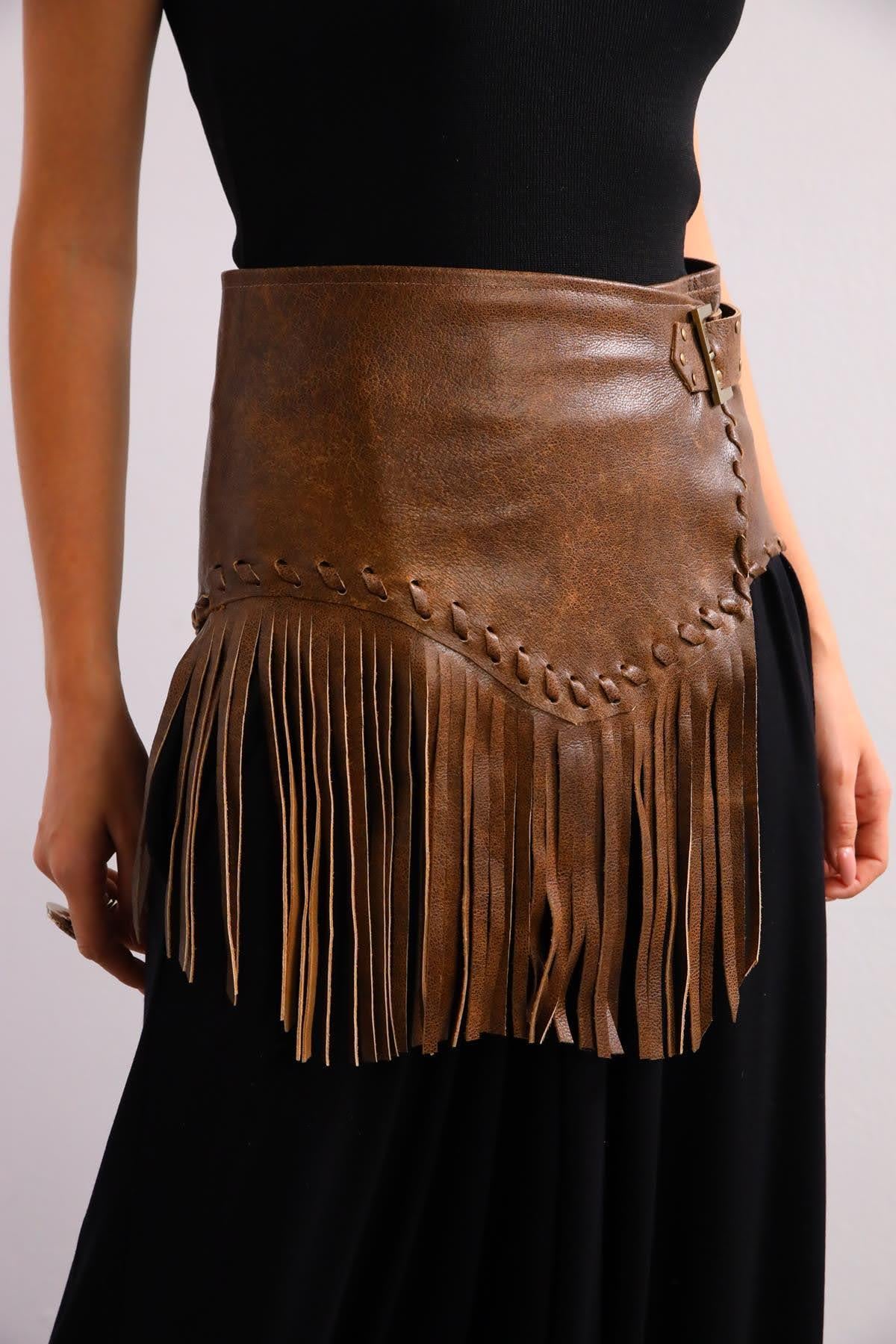  Kahverengi Püsküllü Kemer